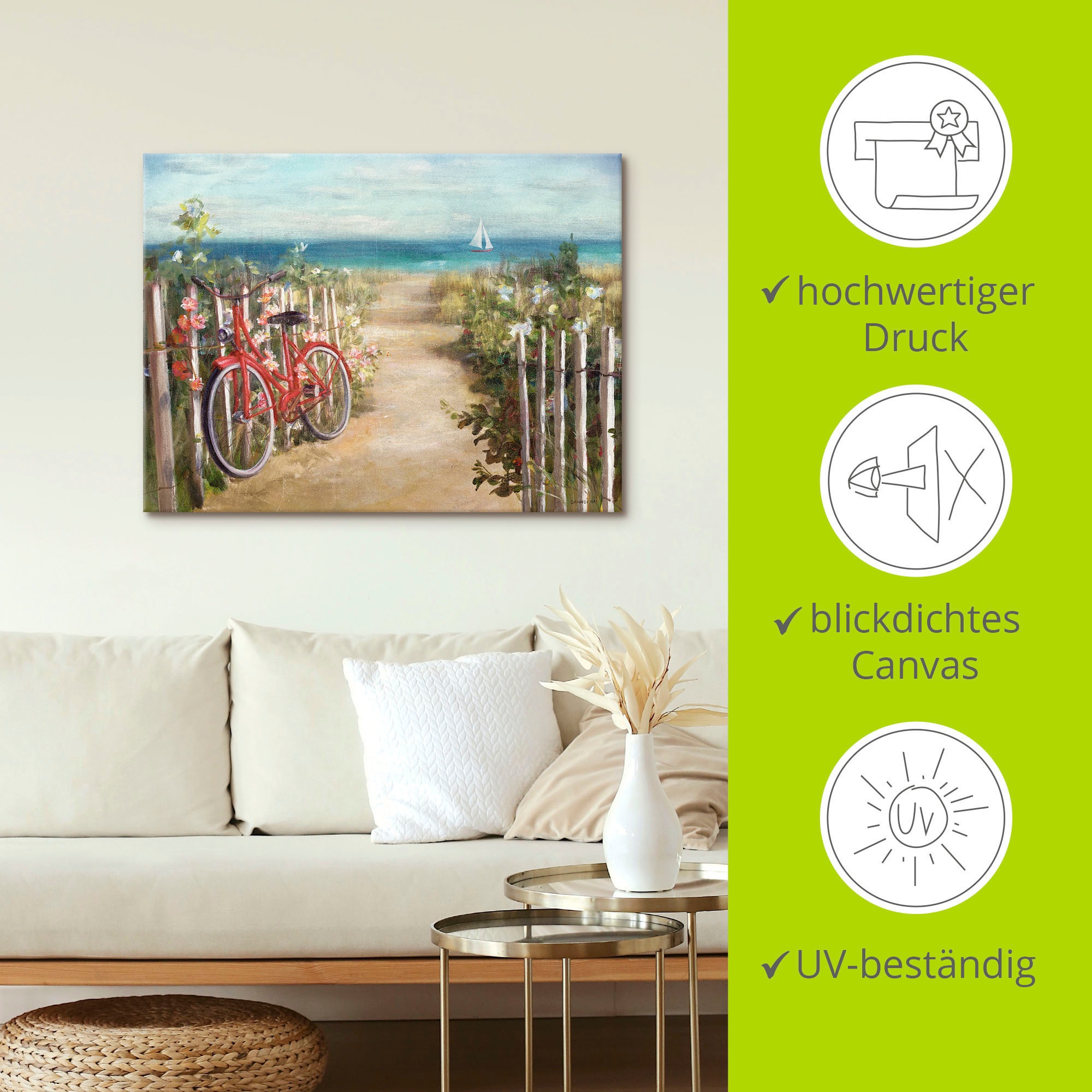 Artland Wandbild »Sommerfahrt«, Fahrräder, (1 St.), als Leinwandbild, Poster in verschied. Größen