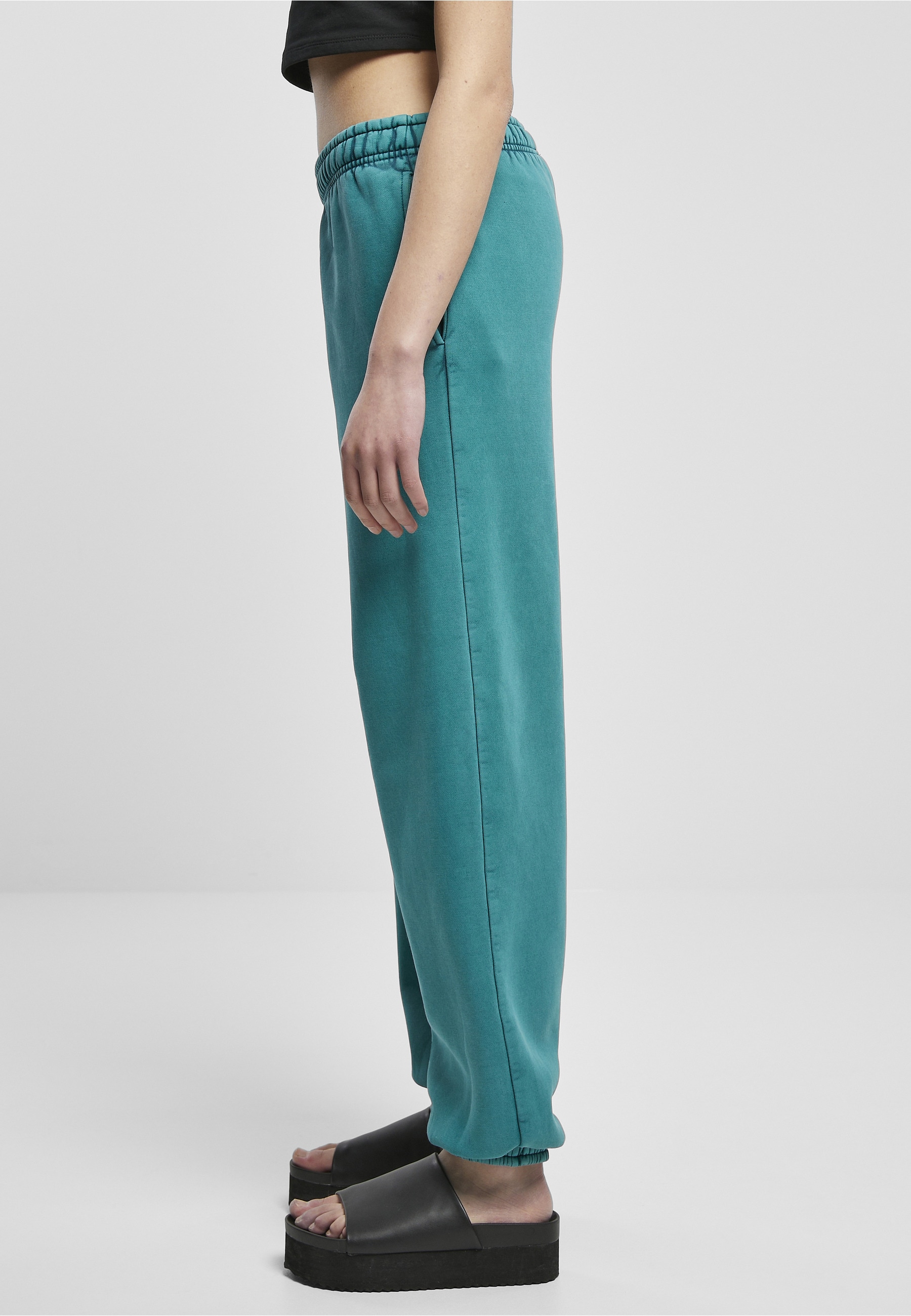 URBAN CLASSICS Jogginghose »Urban Classics Damen Ladies High Waist Stone Washed Sweat Pants«