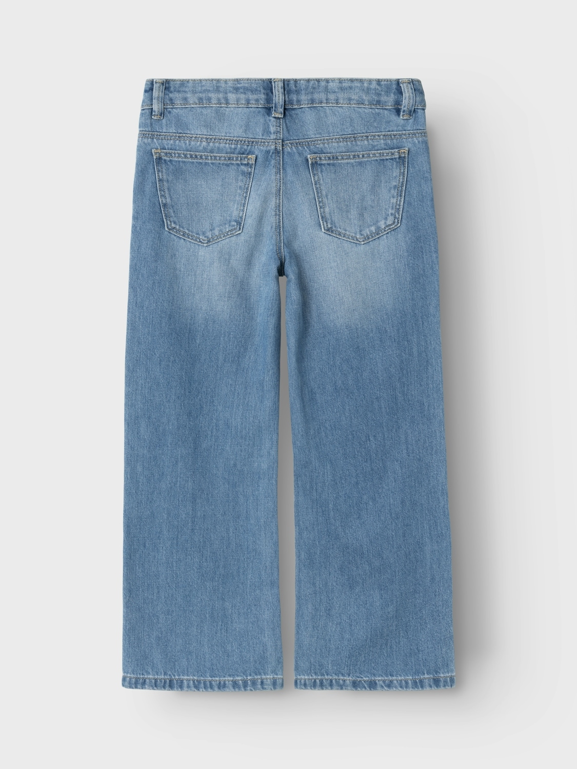 Name It Weite Jeans »NKFROSE für Mädchen mit weitem Bein und klassischem Sitz«, normal, Denim, Abriebeffekte, Reißverschluss