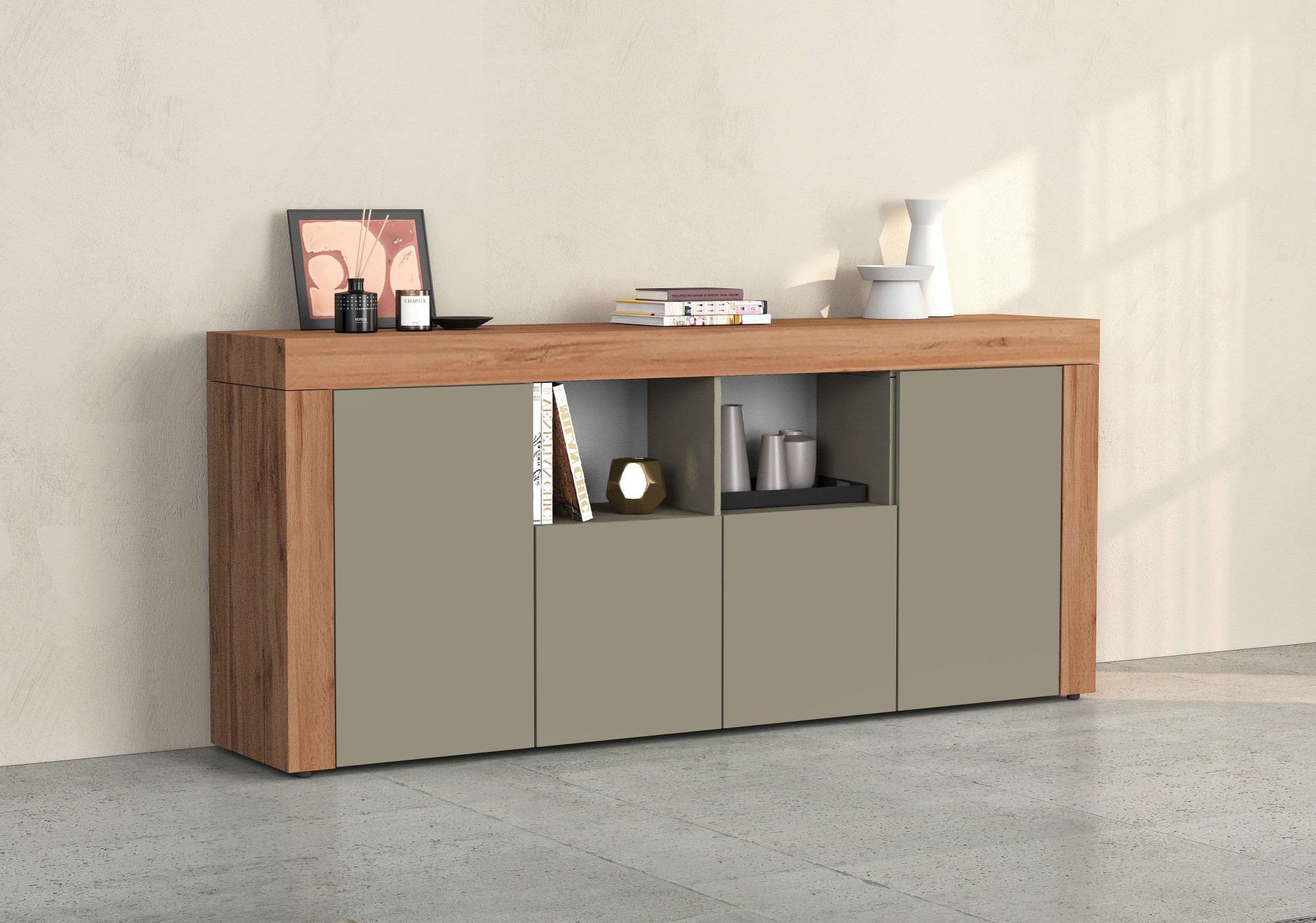 INOSIGN Sideboard "CHRONOS Breite 200 cm mit 4 Türen, 2 offene und 8 geschl günstig online kaufen