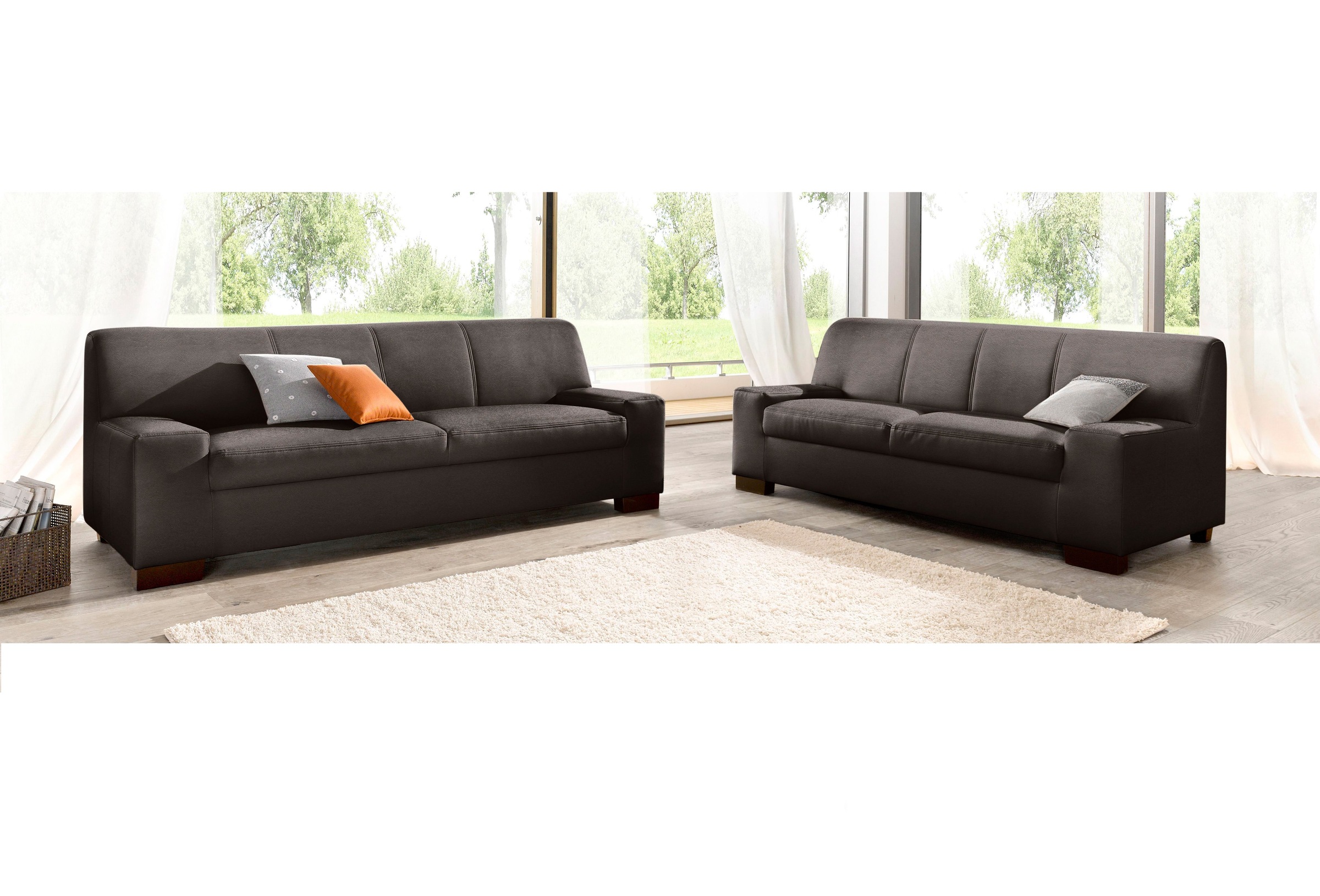 DOMO collection Polstergarnitur "Norma kubisch und zeitlos" Set, 2 Stk. tlg günstig online kaufen