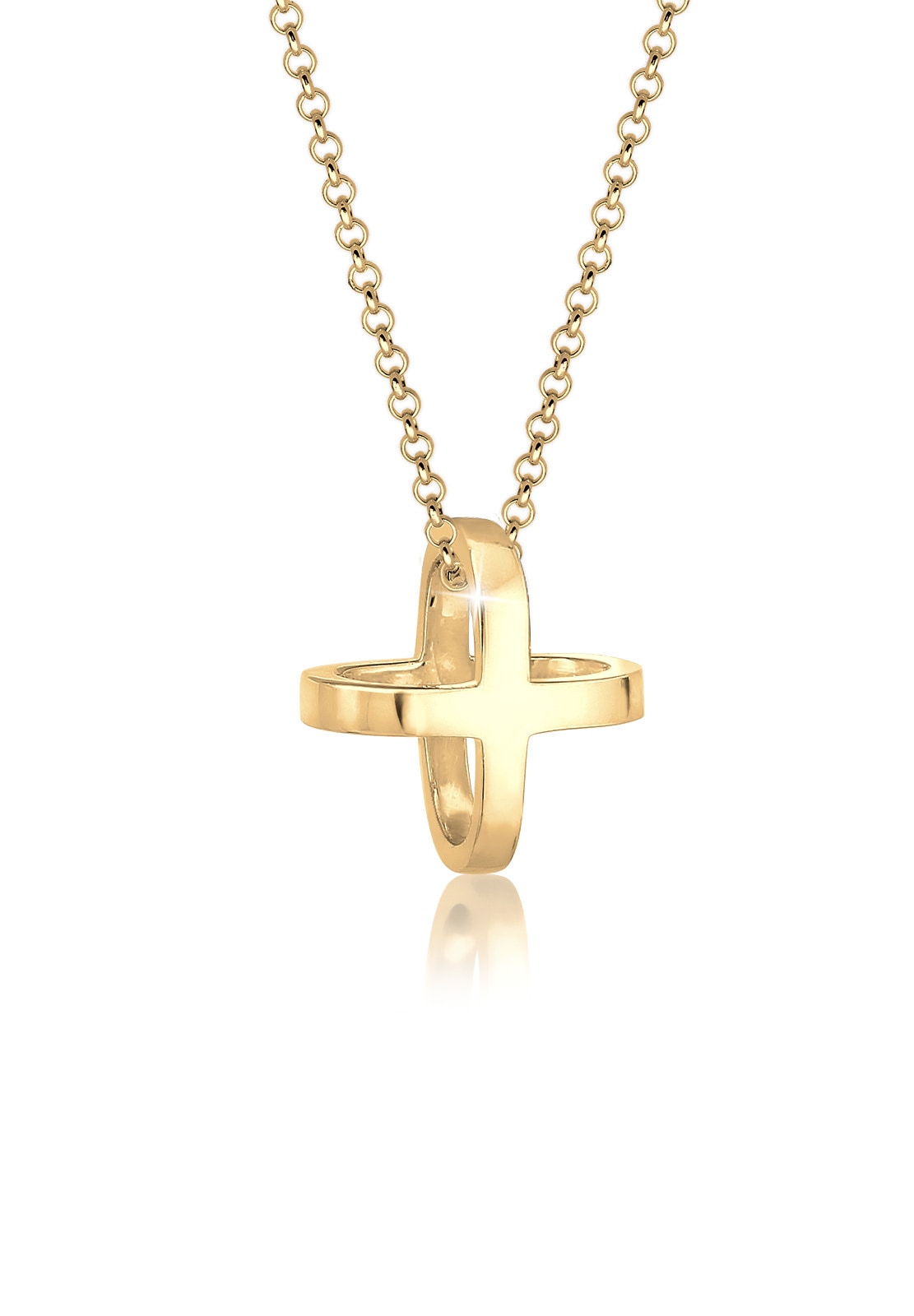 Elli Kette mit Anhänger »Kreuz Cross Symbol 3D 925 Sterling Silber«