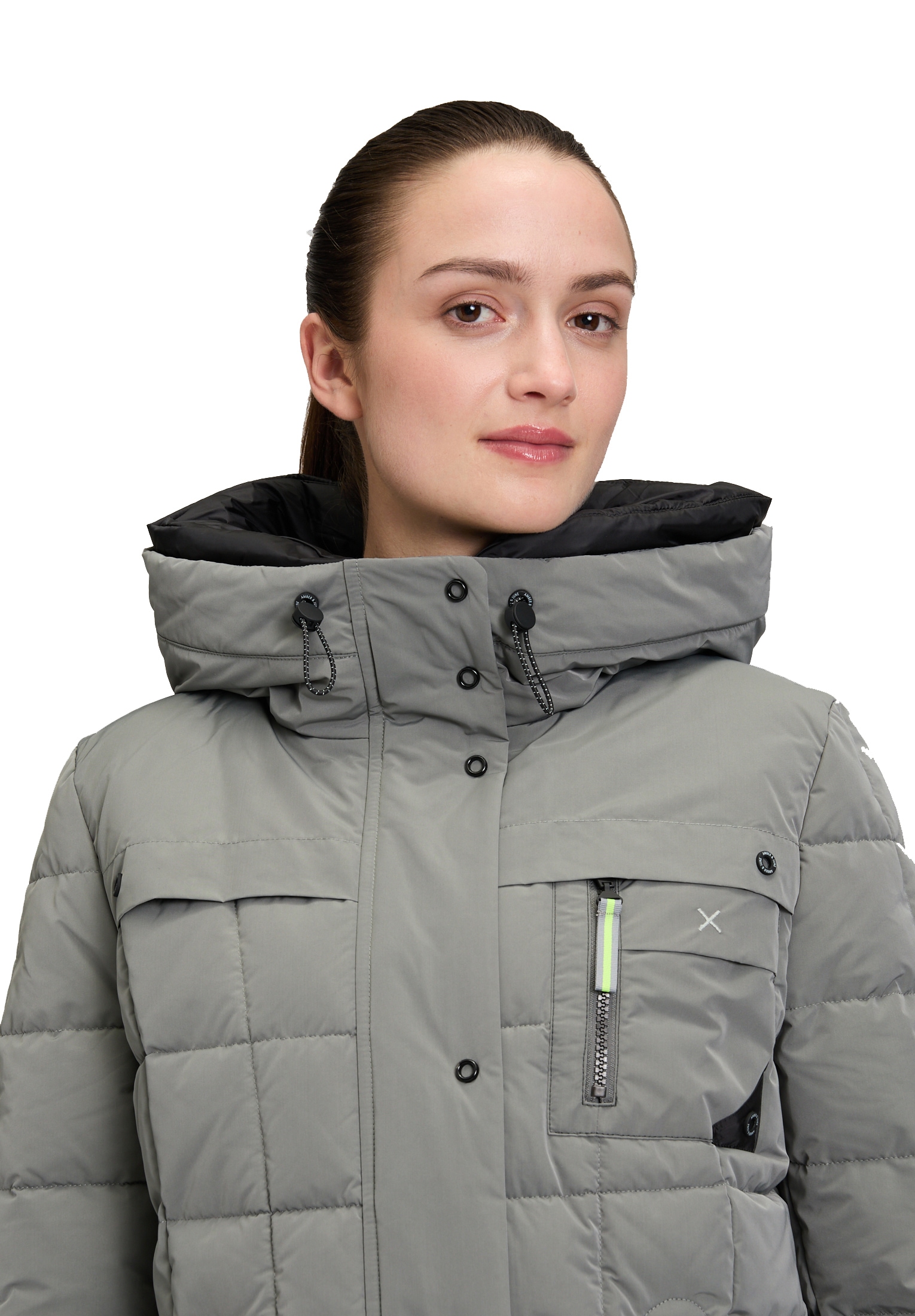 Amber & June Winterjacke »Amber & June Damen Winterjacke mit Kapuze«, mit Kapuze