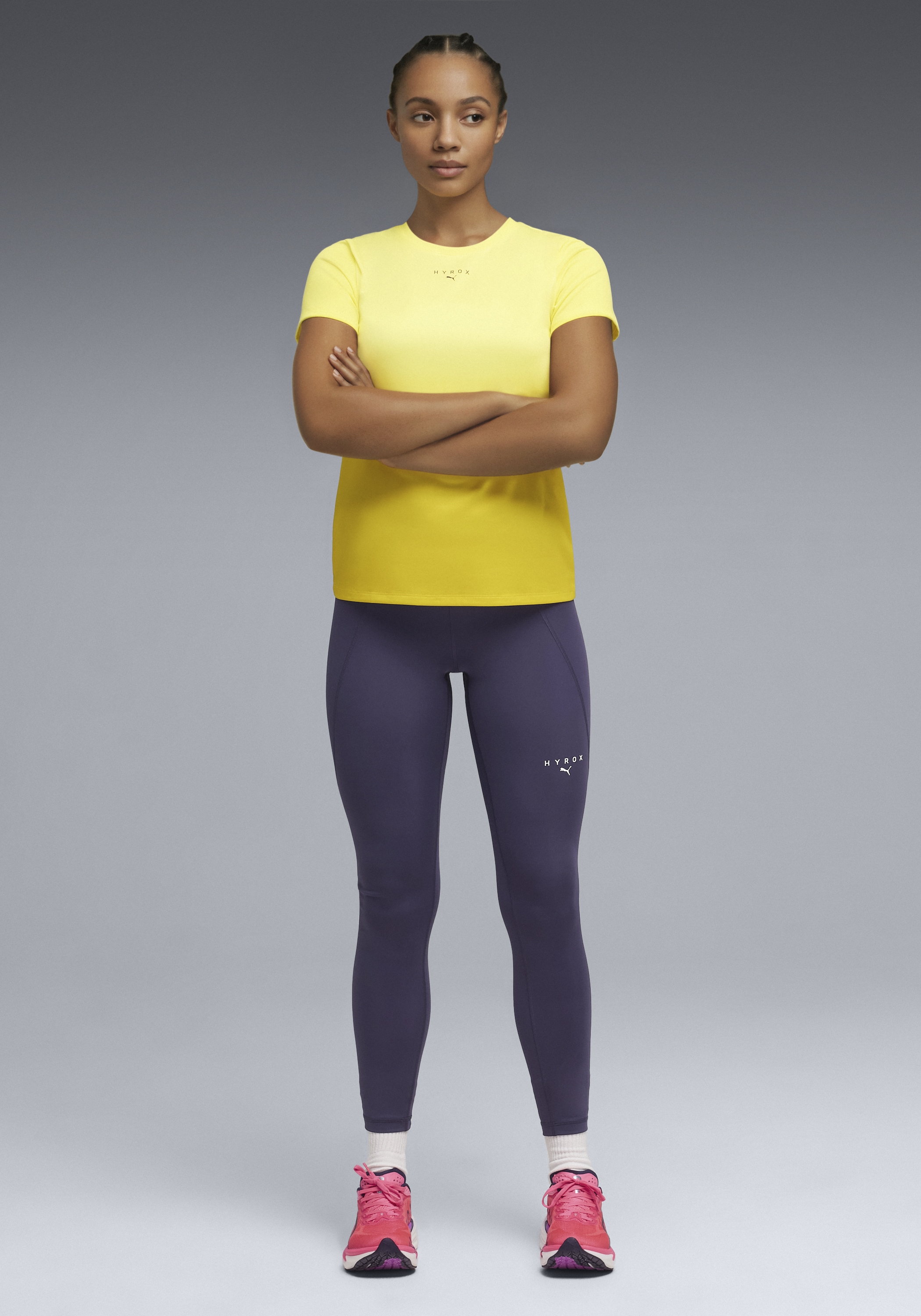 PUMA Trainingsshirt »W  X HYROX POLY GRAPHIC TEE« Regular Fit, kurze Ärmel, für Fitness, atmungsaktives Material