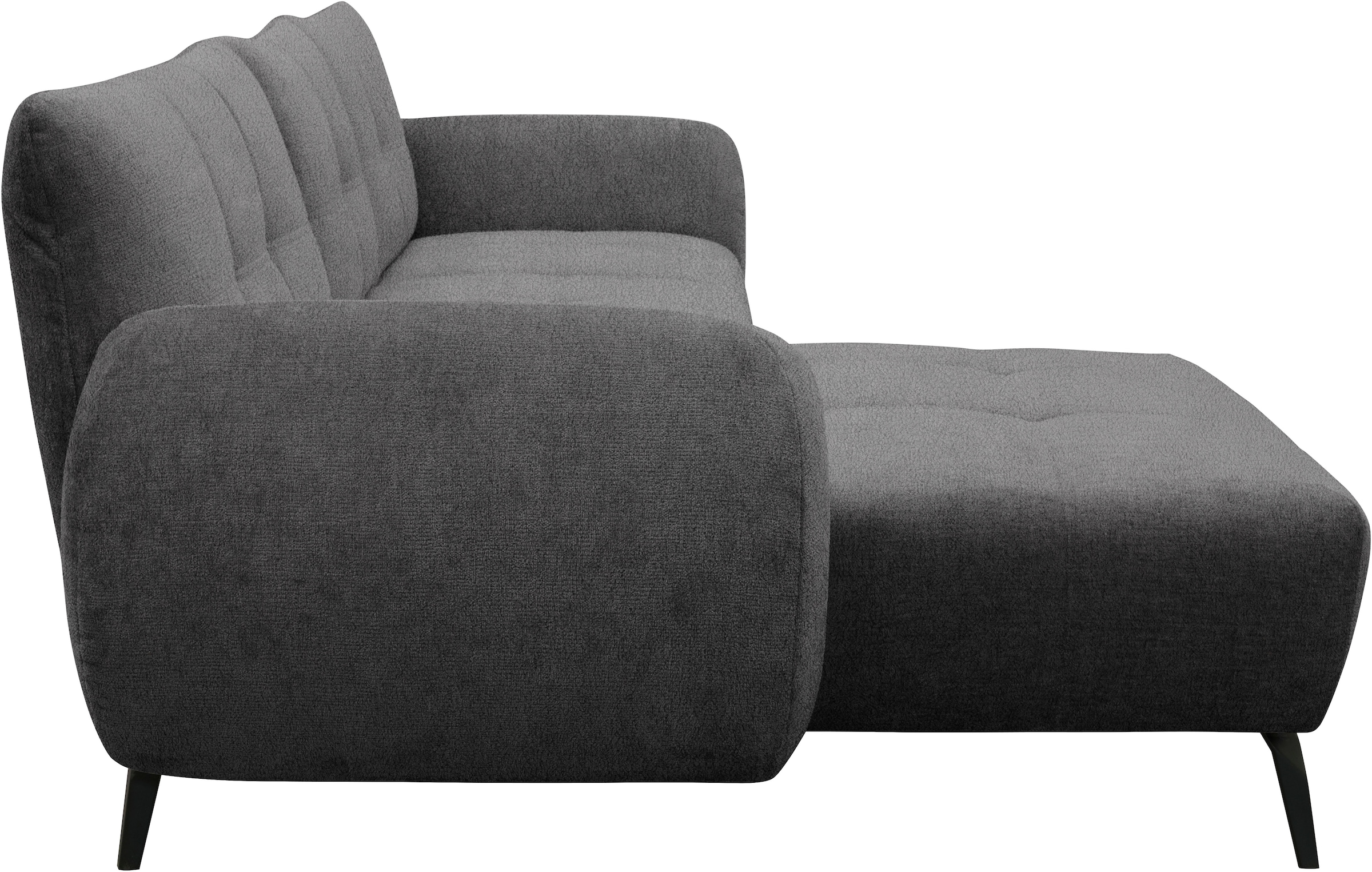 OTTO home Ecksofa »Viiborg 261 x 140 cm, mit Steppungen, elegant, modern« L-Form, pflegeleichter Bezug, hohe Füße - passend für Saugroboter!