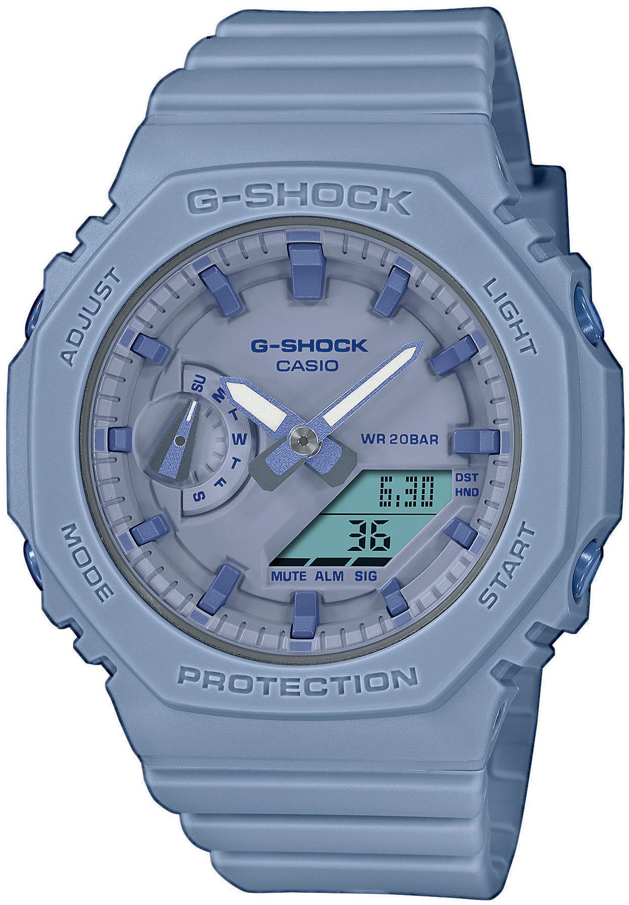 CASIO G-SHOCK Chronograph »GMA-S2100BA-2A2ER«, Quarzuhr, Armbanduhr, Damen, Herren, digital, bis 20 bar wasserdicht