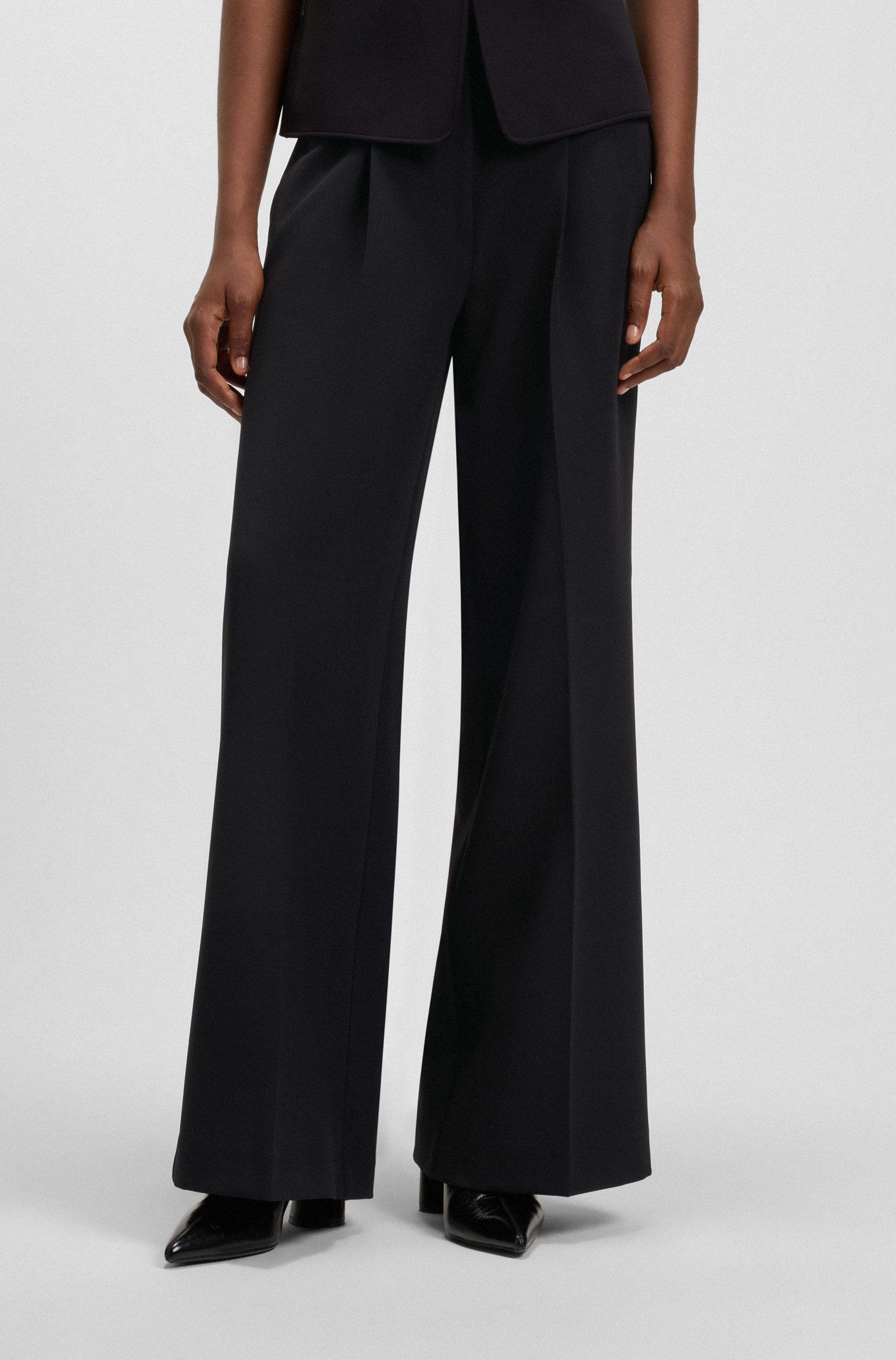 BOSS ORANGE Anzughose "Tiwi Premium Damenmode", Wide Leg mit Bügelfalte günstig online kaufen