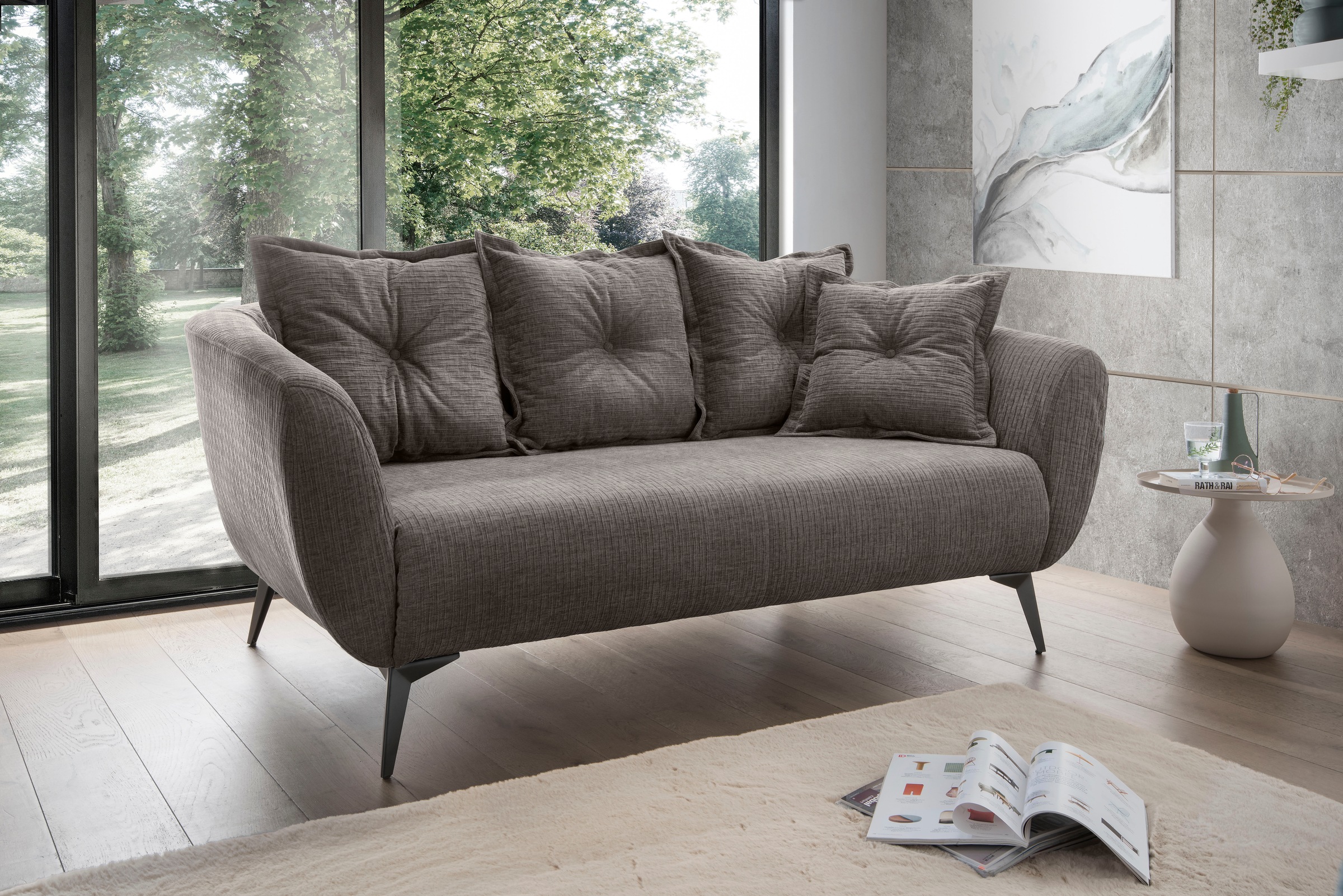 Home affaire 2,5-Sitzer "Baggio, Breite 196 cm zeitlos & elegant, bequem" s günstig online kaufen
