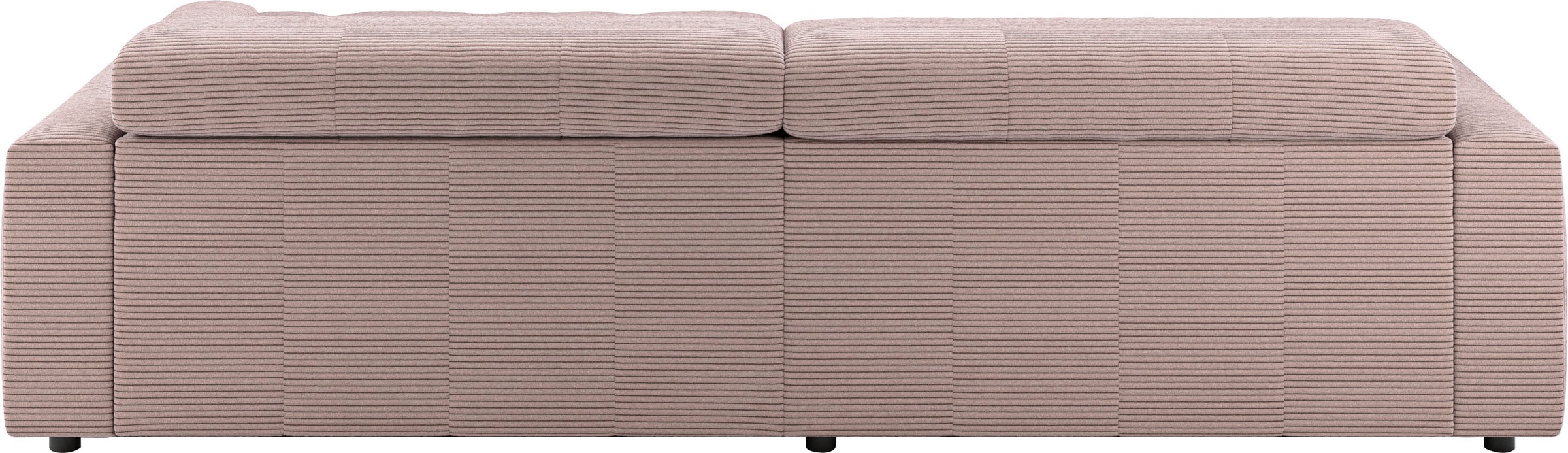 Ecksofa 3C CANDY "Denver auch mit Cord- und Easy care-Bezug, Kopfteilverstellung L-Form", rosa, B:258cm H:68cm T:217cm, 88% Polyester, 12% Polyacryl, Sofas, Ecksofa, wahlweise. mit motorischer Sitztiefenverstellung 9