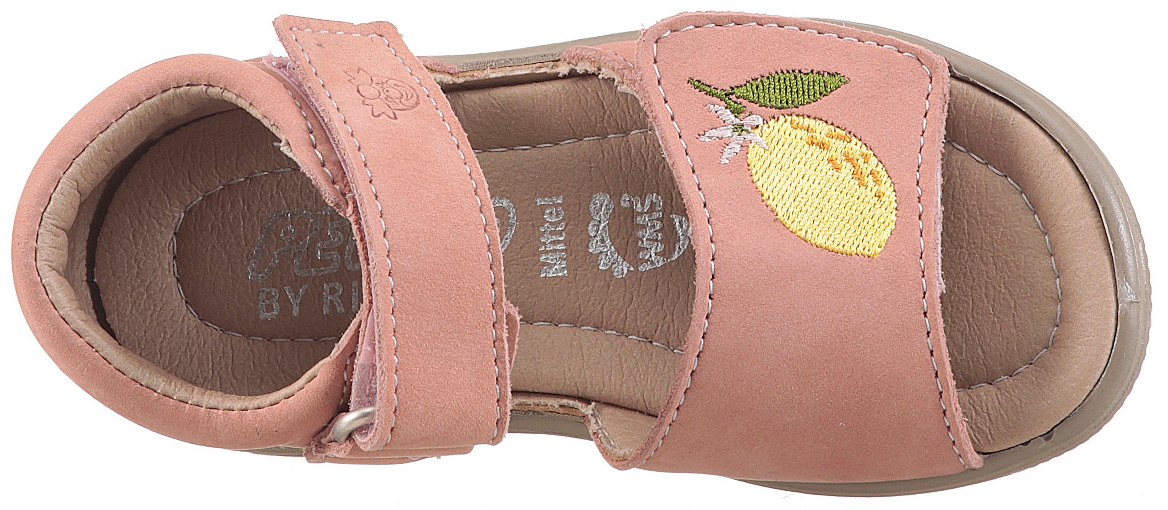 PEPINO by RICOSTA Lauflernschuh »Mimi WMS: mittel«, Sandalette mit Klett und Zitronenmotiv, Größenschablone zum Download