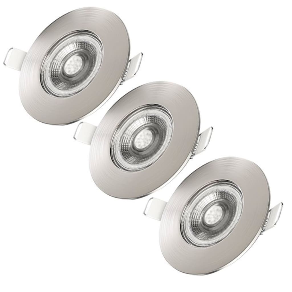 B.K.Licht ultraflache LED Bad-Einbauleuchten, 3er-Set, Schutzart IP44, stufenlos dimmbar, inkl. LED Leuchtmittel