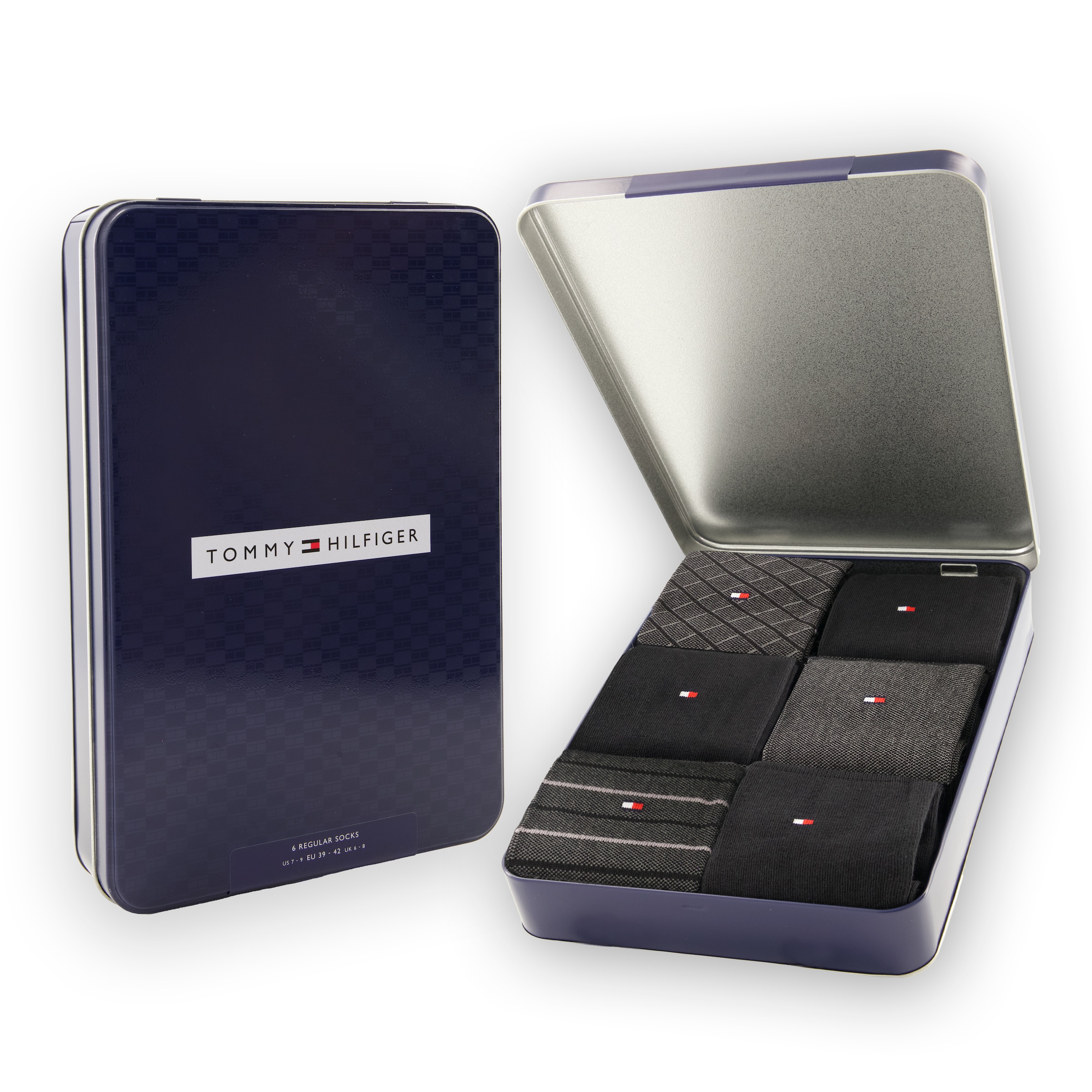 Tommy Hilfiger Socken »TH MEN SOCK 6P TIN GIFTBOX BIRDEYE«, (6er Pack)