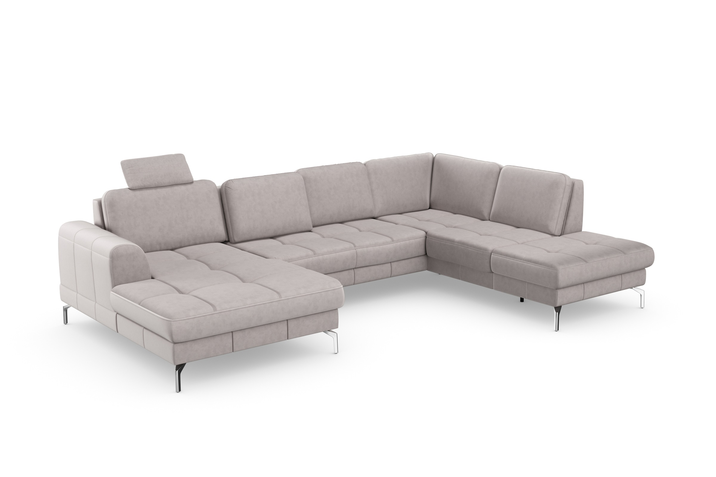 sit&more Wohnlandschaft »Bendigo U-Form«, inklusive Sitztiefenverstellung, Bodenfreiheit 15 cm, in 2 Fußfarben