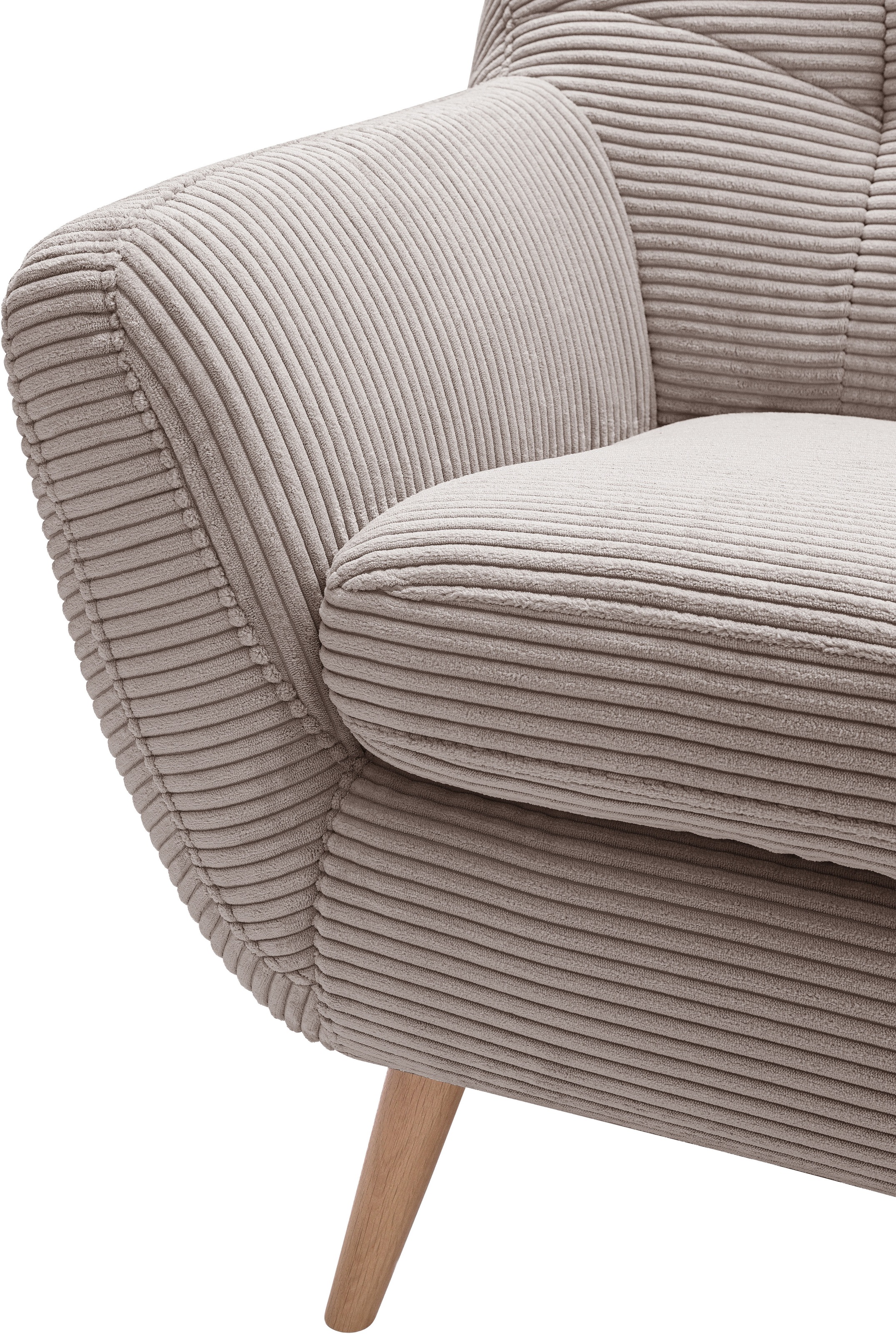 exxpo - sofa fashion Sessel »Scandi, Loungesessel mit tollem Sitzkomfort, hochwertige Polsterung«, bequem, hohe Holzfüße