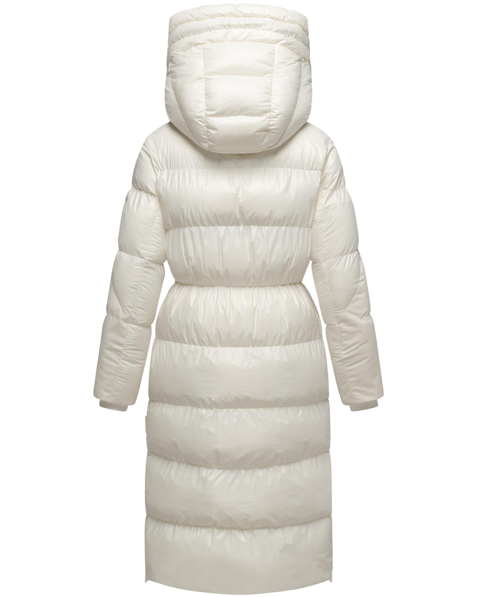 Navahoo Steppmantel »Knusperherz 14«, Langer gesteppter Damen Wintermantel mit Materialmix