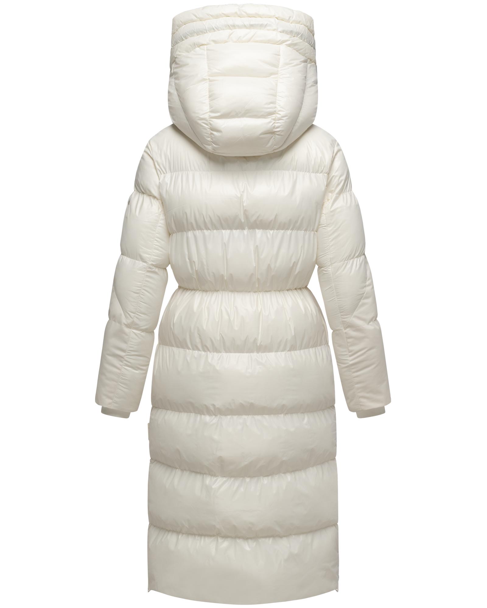 Thumbnail - Navahoo Steppmantel "Knusperherz 14" Langer gesteppter Damen Wintermantel mit Materialmix