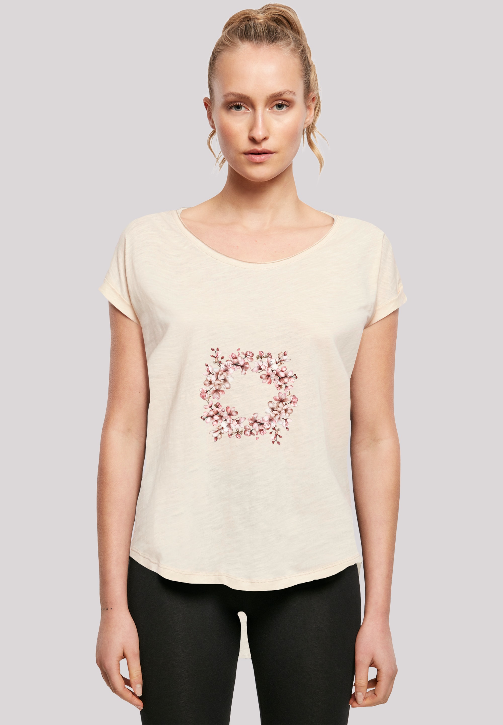 F4NT4STIC T-Shirt "Rosa Frühlings Blumenkranz Dekor" Premium Qualität günstig online kaufen