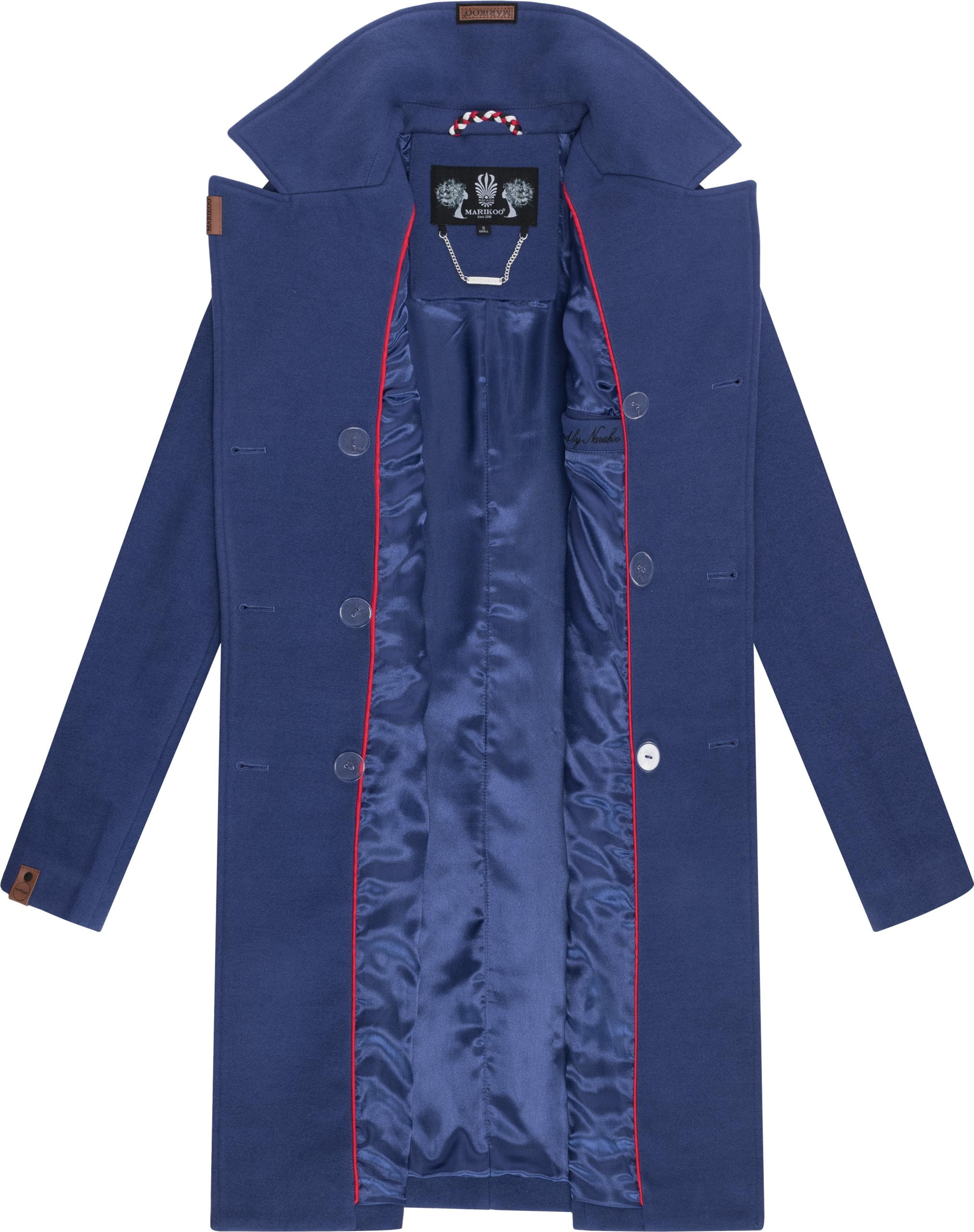 Marikoo Wollmantel »Nanakoo«, edler Damen Trenchcoat in Woll-Optik