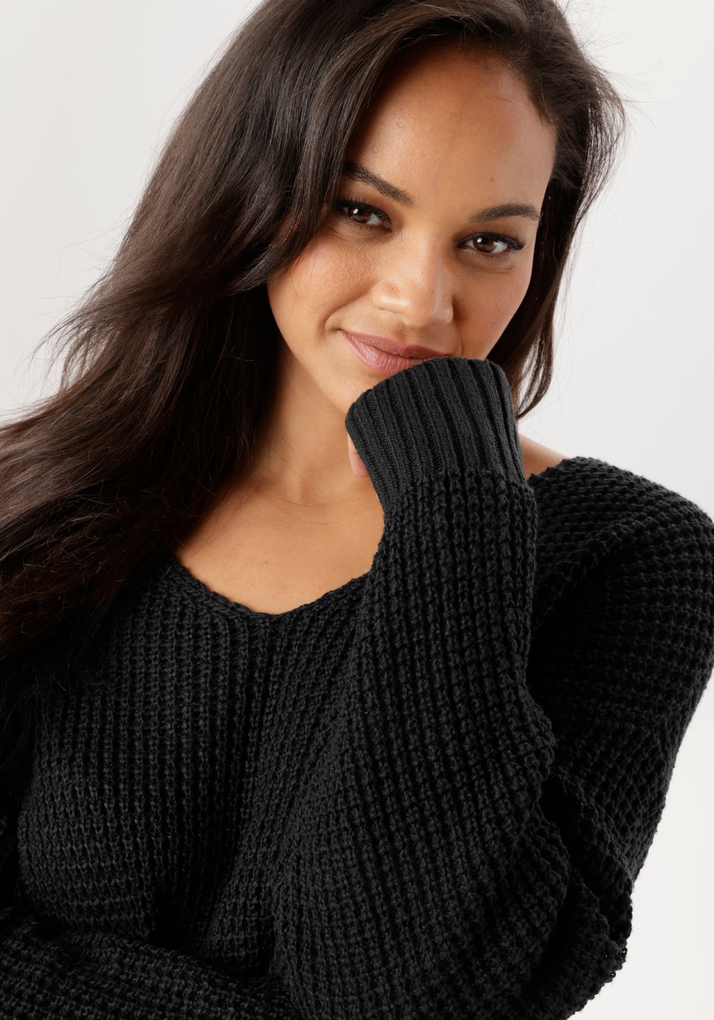 Thumbnail - Aniston PLUS Strickpullover im dezenten Ajour-Strickmuster