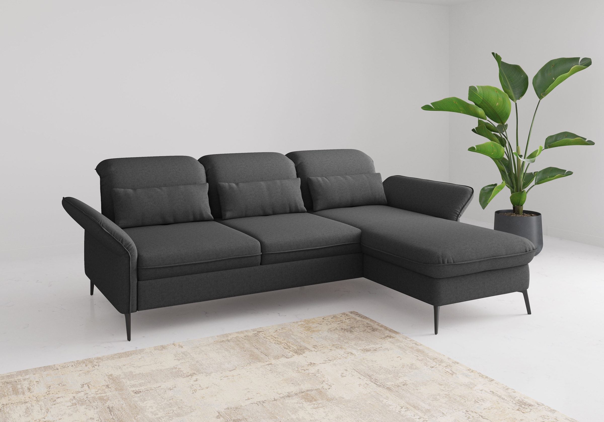 sit&more Ecksofa "Emely, inkl. Sitztiefenverstellung", wahlweise mit Bettfu günstig online kaufen