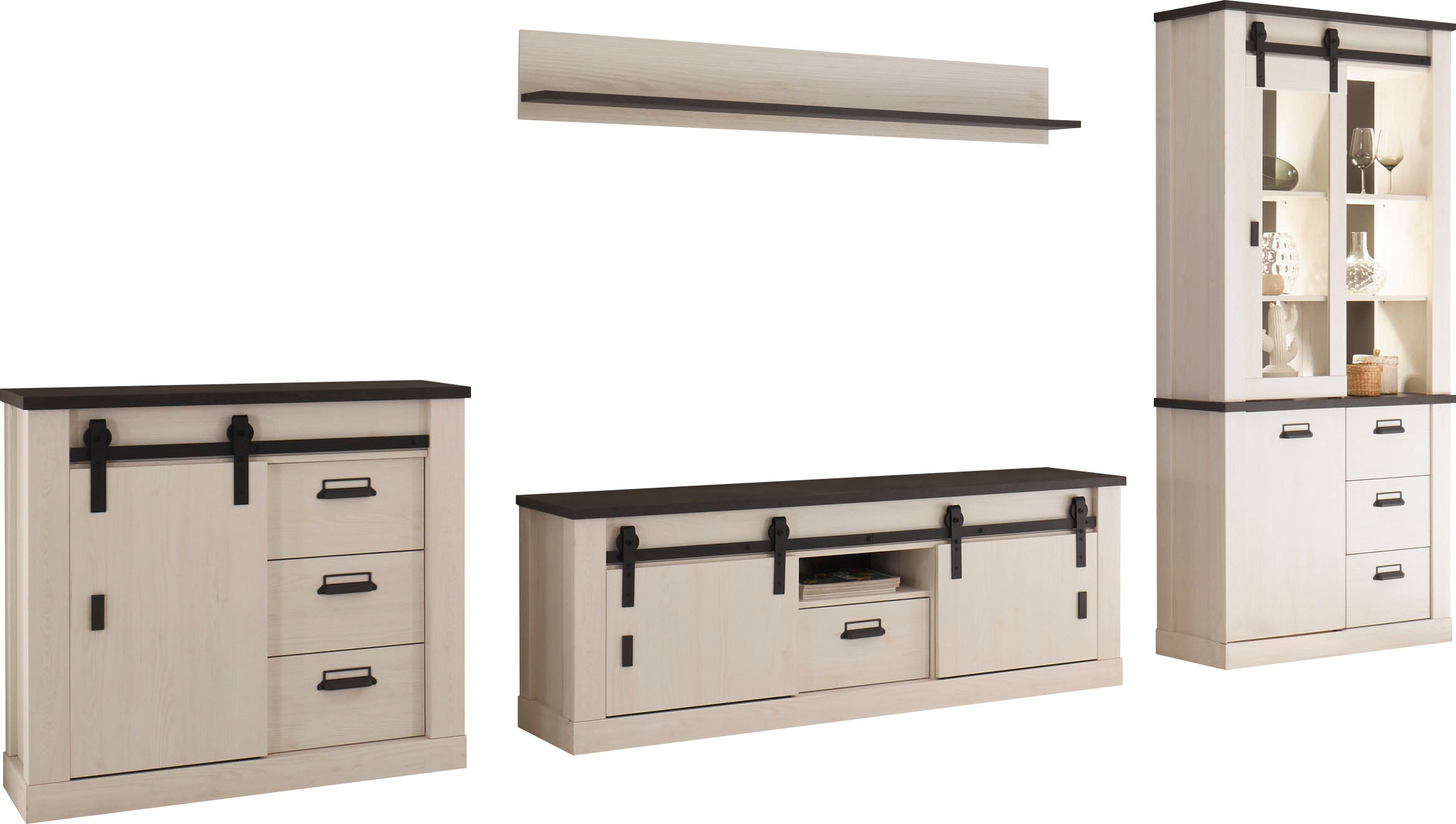 Home affaire Wohnwand "SHERWOOD" 4 Stk. tlg. günstig online kaufen