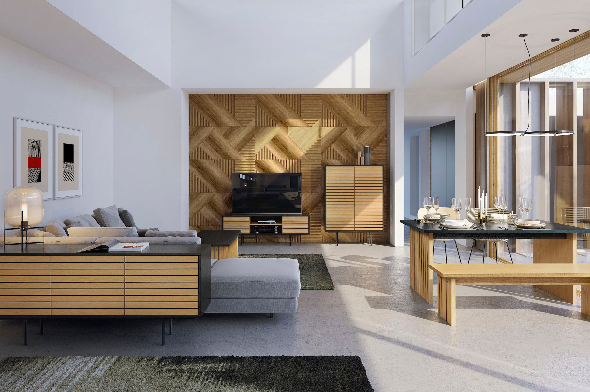 Woodman Esstisch »Stripe«, Holzfurnier aus Eiche