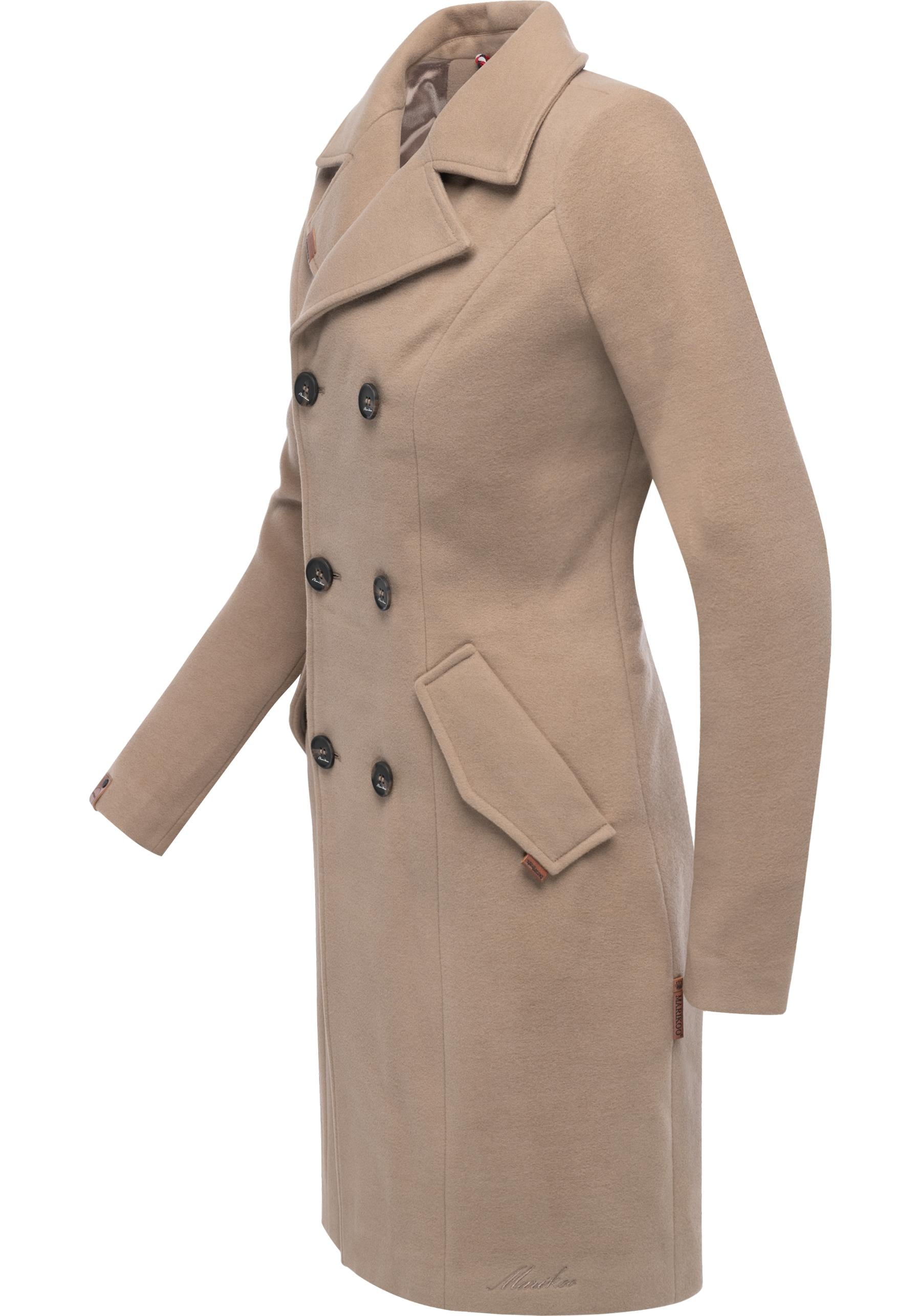 Marikoo Wollmantel »Nanakoo«, edler Damen Trenchcoat in Woll-Optik