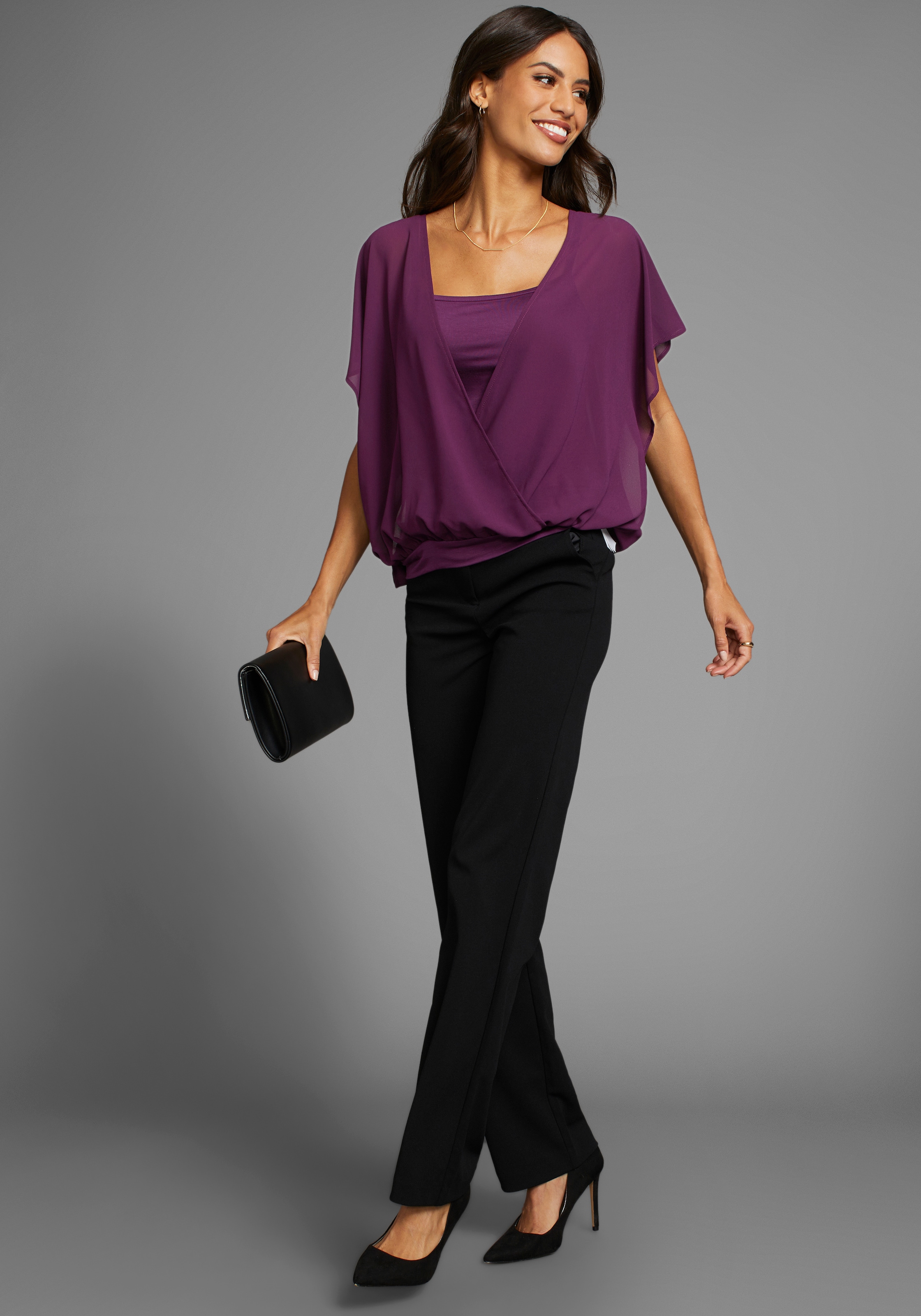 Laura Scott Blusenshirt, in zarter Flatteroptik