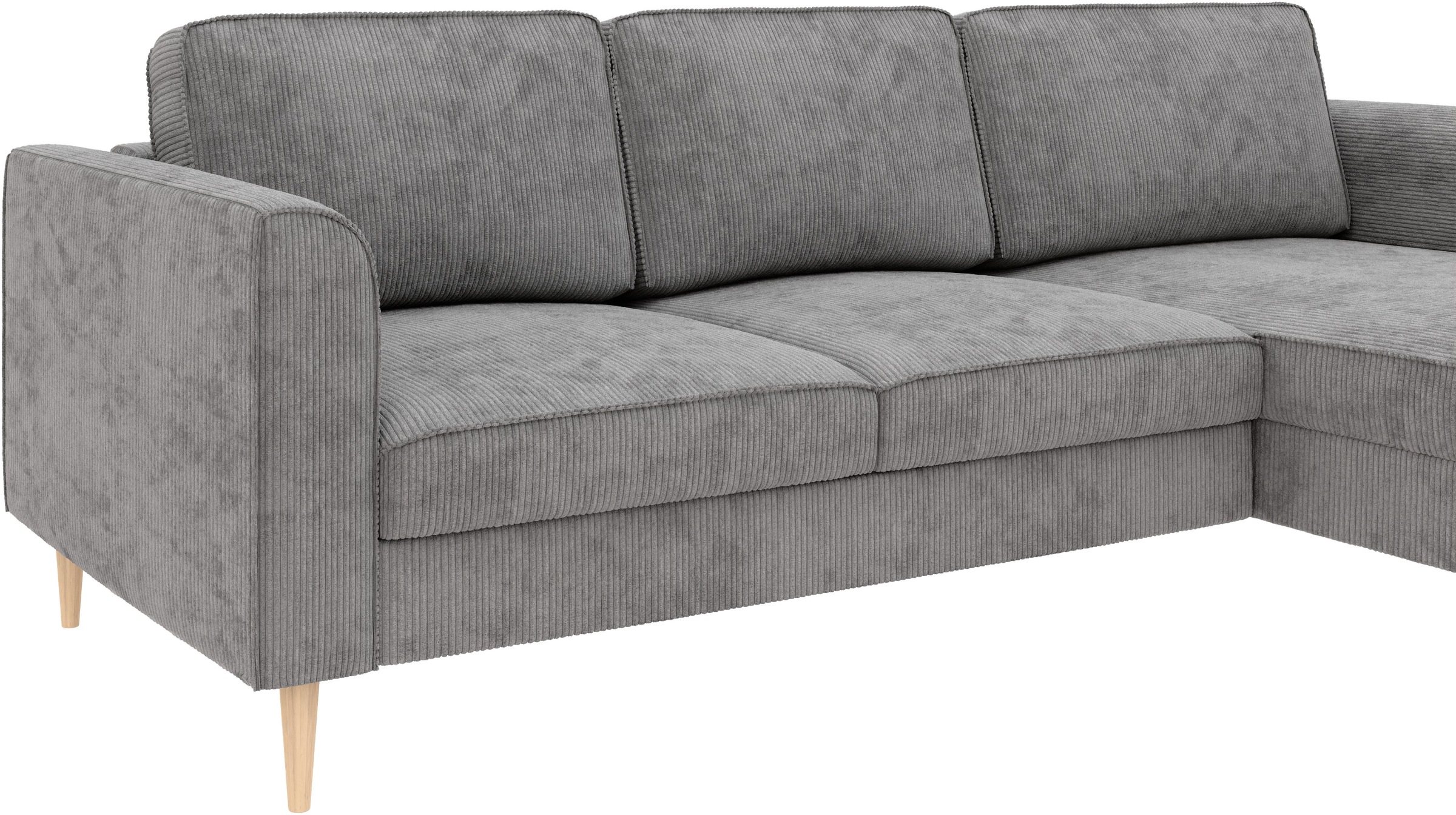 Home affaire Ecksofa »Booster Couch wahlweise mit Schlaffunktion und Bettkasten-auch in Cord«, Recamiere beidseitig montierbar, Sofa in L-Form, 232 cm