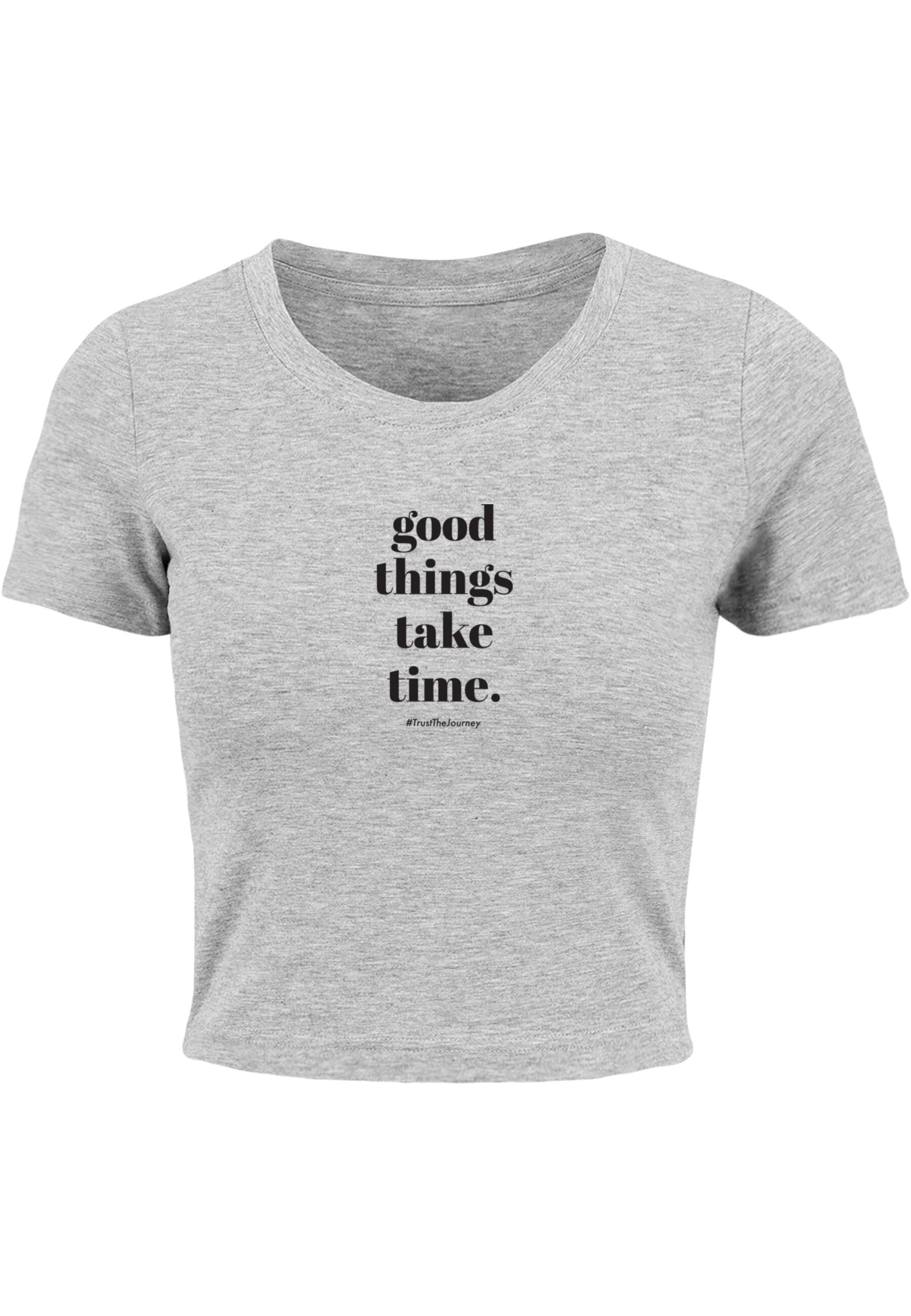 Merchcode T-Shirt »Merchcode Damen Ladies Good Things Take Time Cropped Tee«, (1 tlg.)