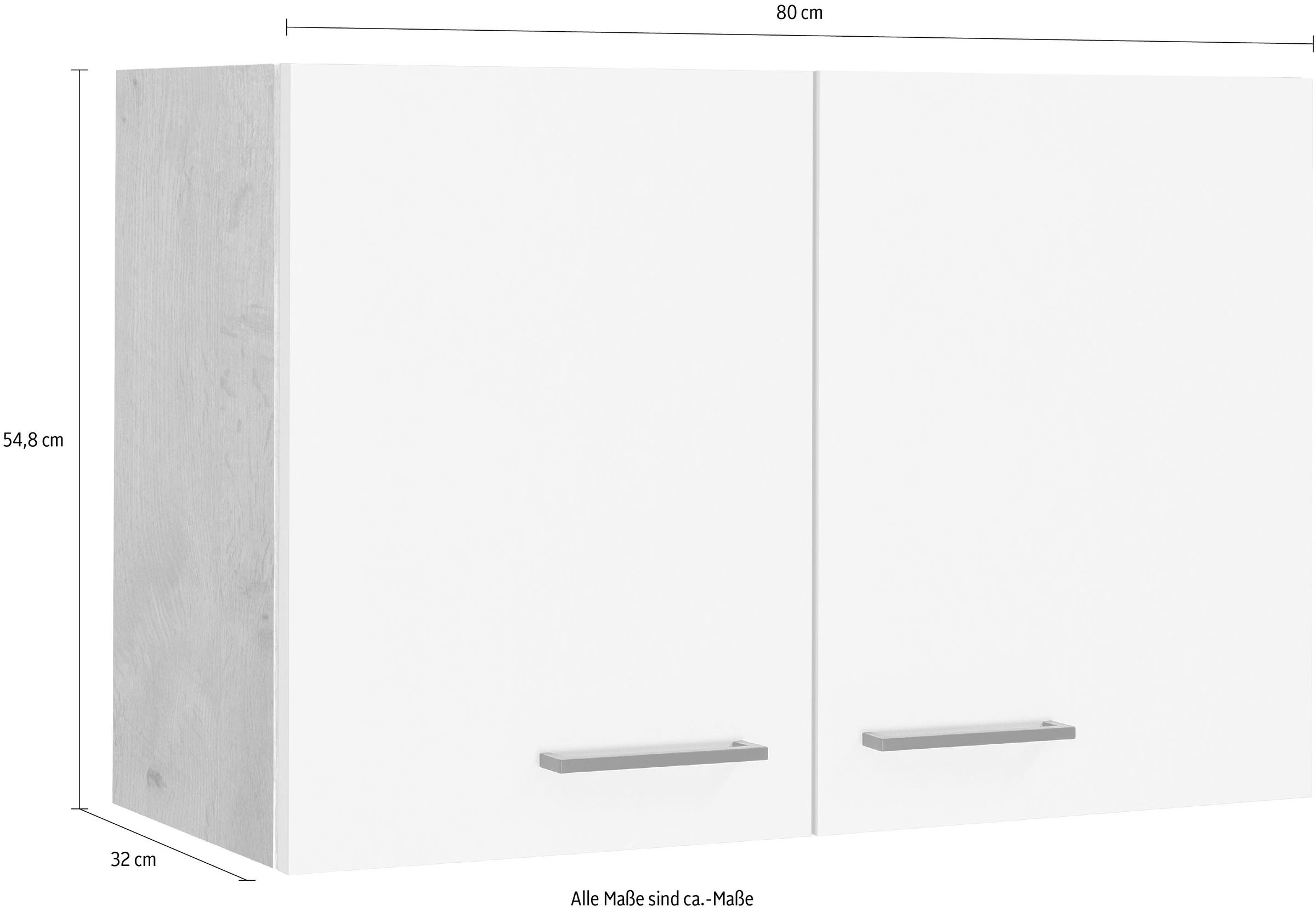 Flex-Well Hängeschrank »Vintea«, (B x H x T) 80 x 54,8 x 32 cm, mit Metallgriffen