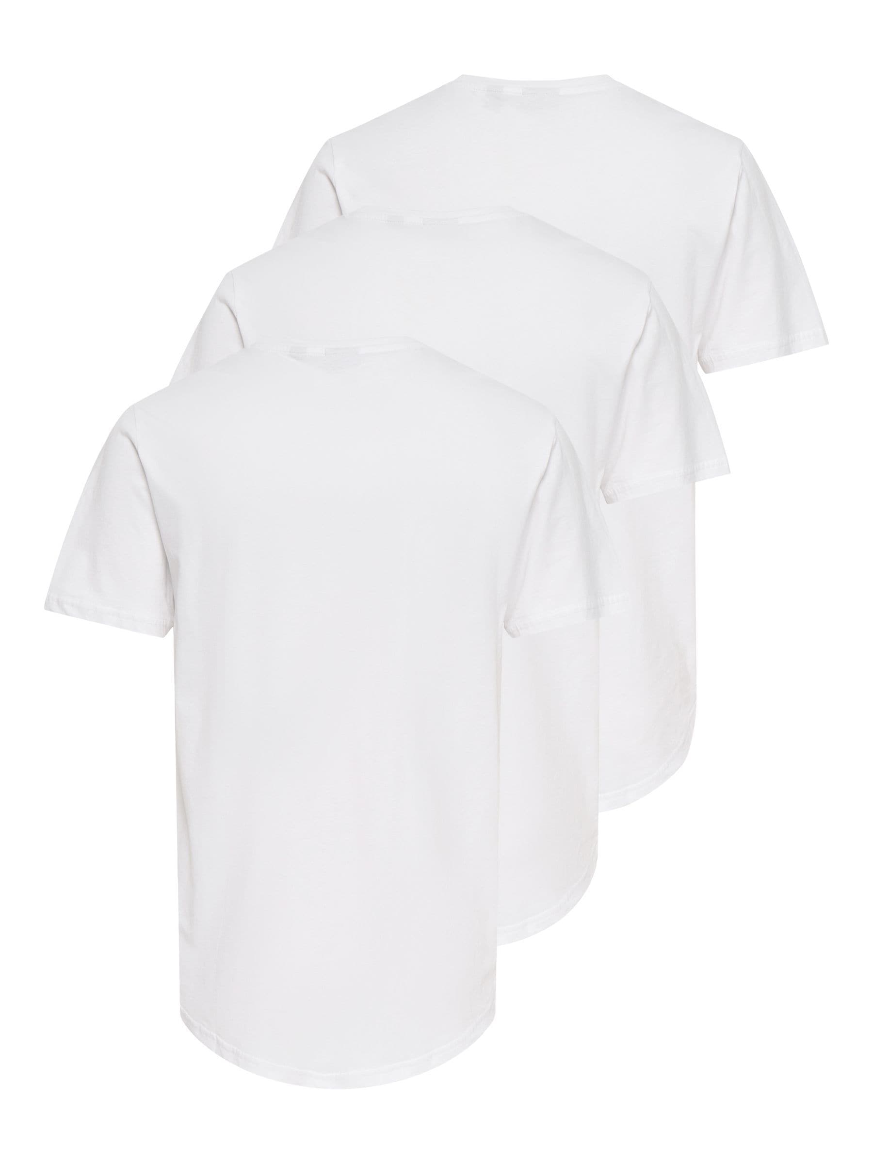 ONLY & SONS Rundhalsshirt »ONSMATT LONGY SS TEE 3-PACK« Packung, 3 Stk.