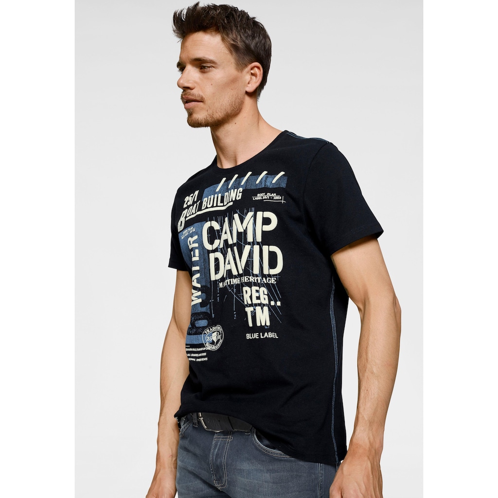 CAMP DAVID T-Shirt, mit markantem Frontdruck