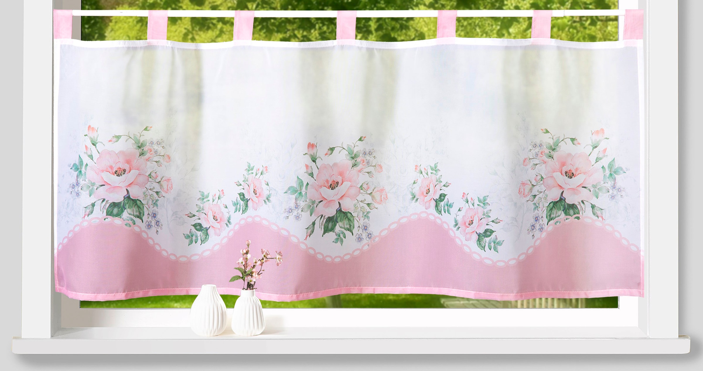 Weckbrodt Scheibengardine "Sarah" Schlaufen 1 Stk. tlg. Bistro, Voile, bedr günstig online kaufen