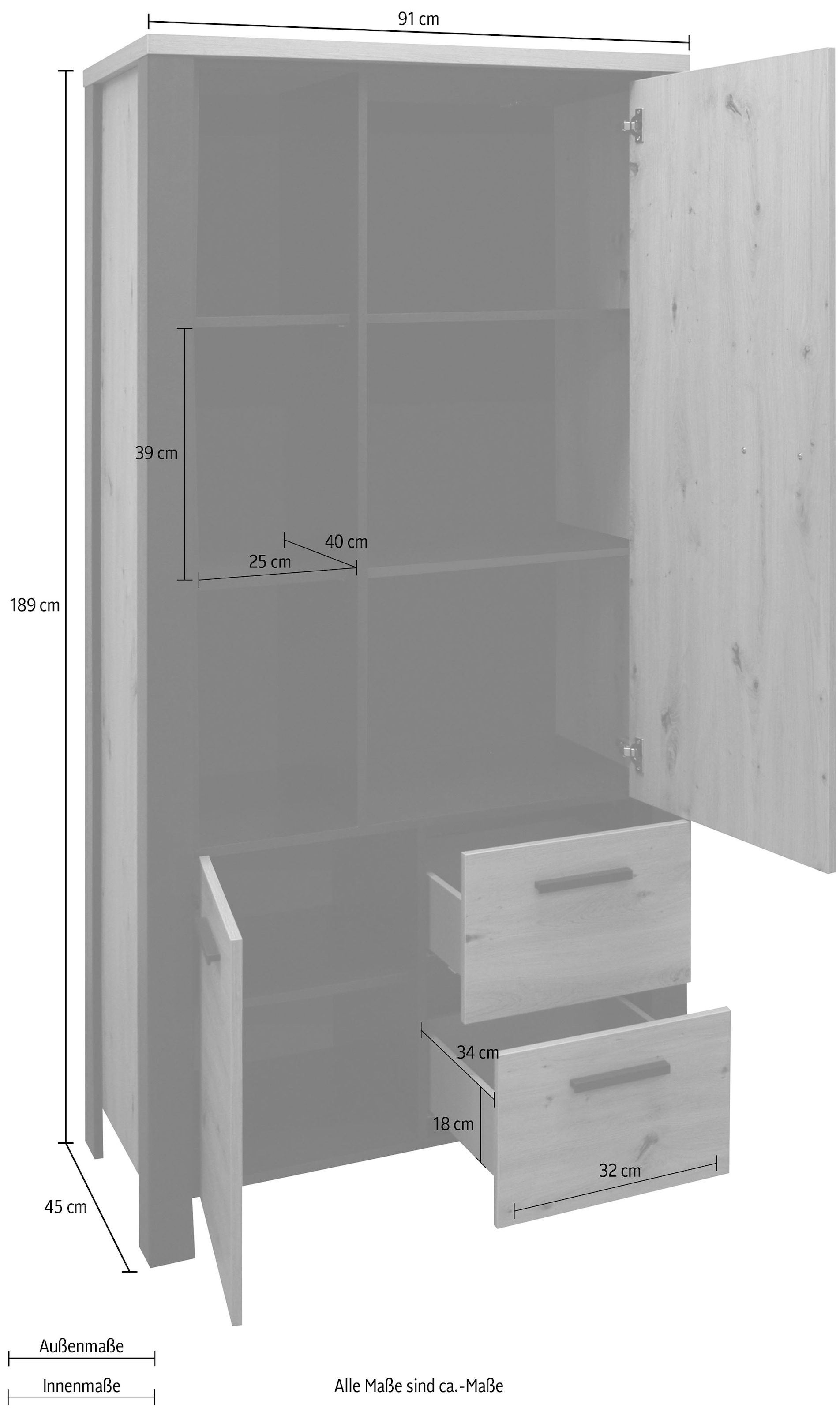 Extrem beliebt zu günstigen Preisen Mäusbacher Hochschrank »Litza«, Höhe cm | BAUR 189