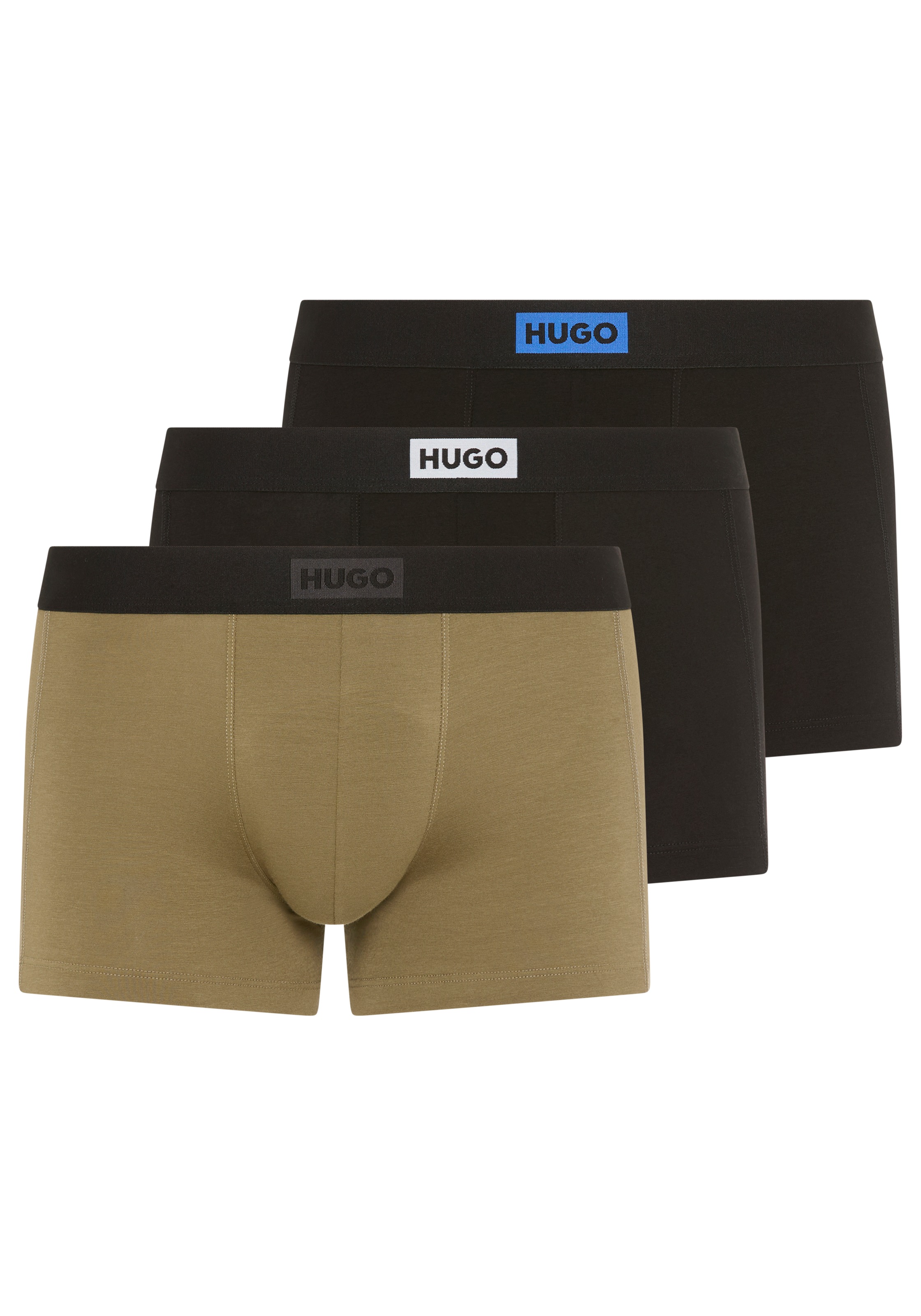 HUGO Underwear Trunk Packung, 3 Stk. mit kontrastfarbigem Bund günstig online kaufen