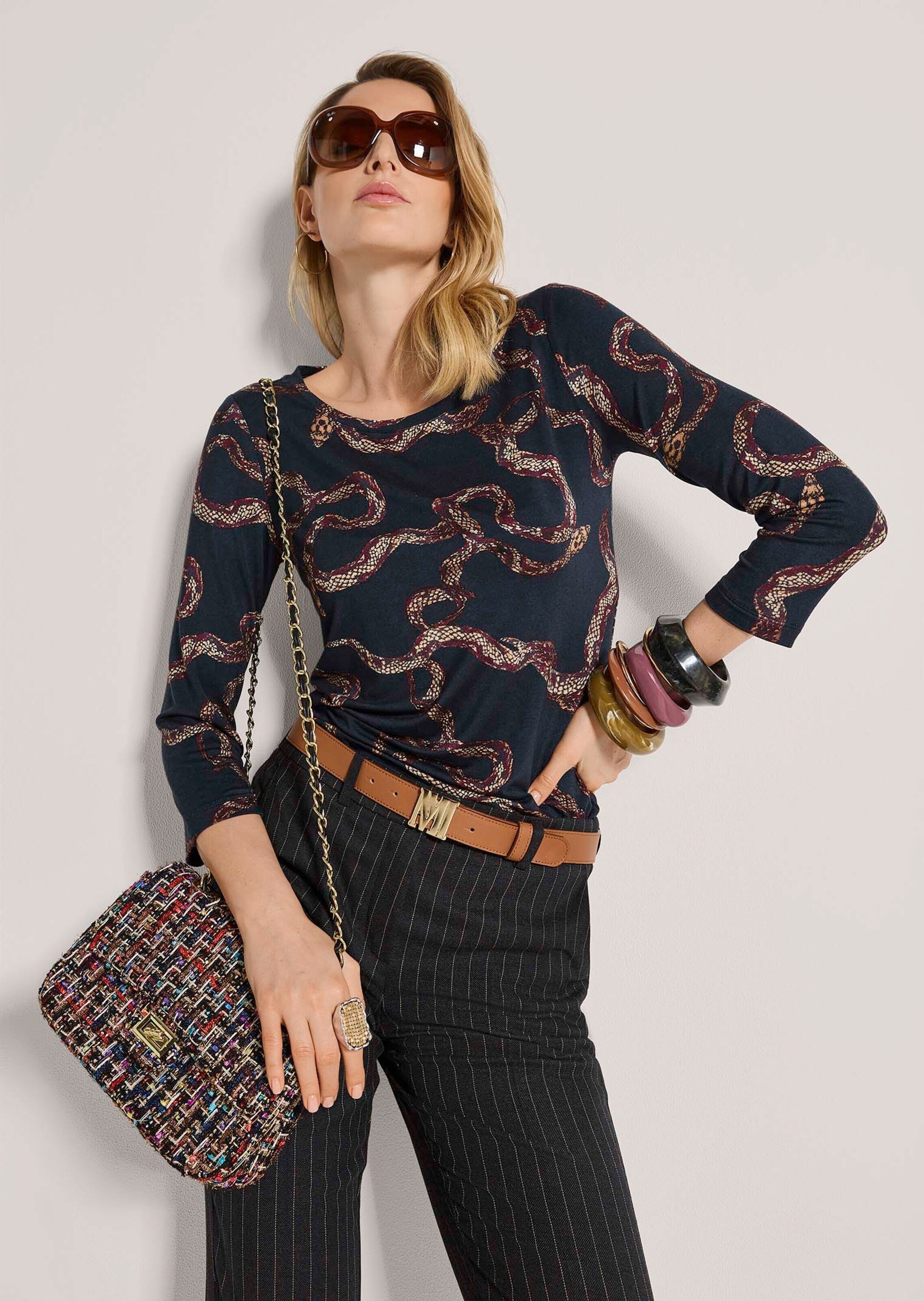 MADELEINE 3/4-Arm-Shirt »Shirt Viskose-Shirt mit Schlangenprint«