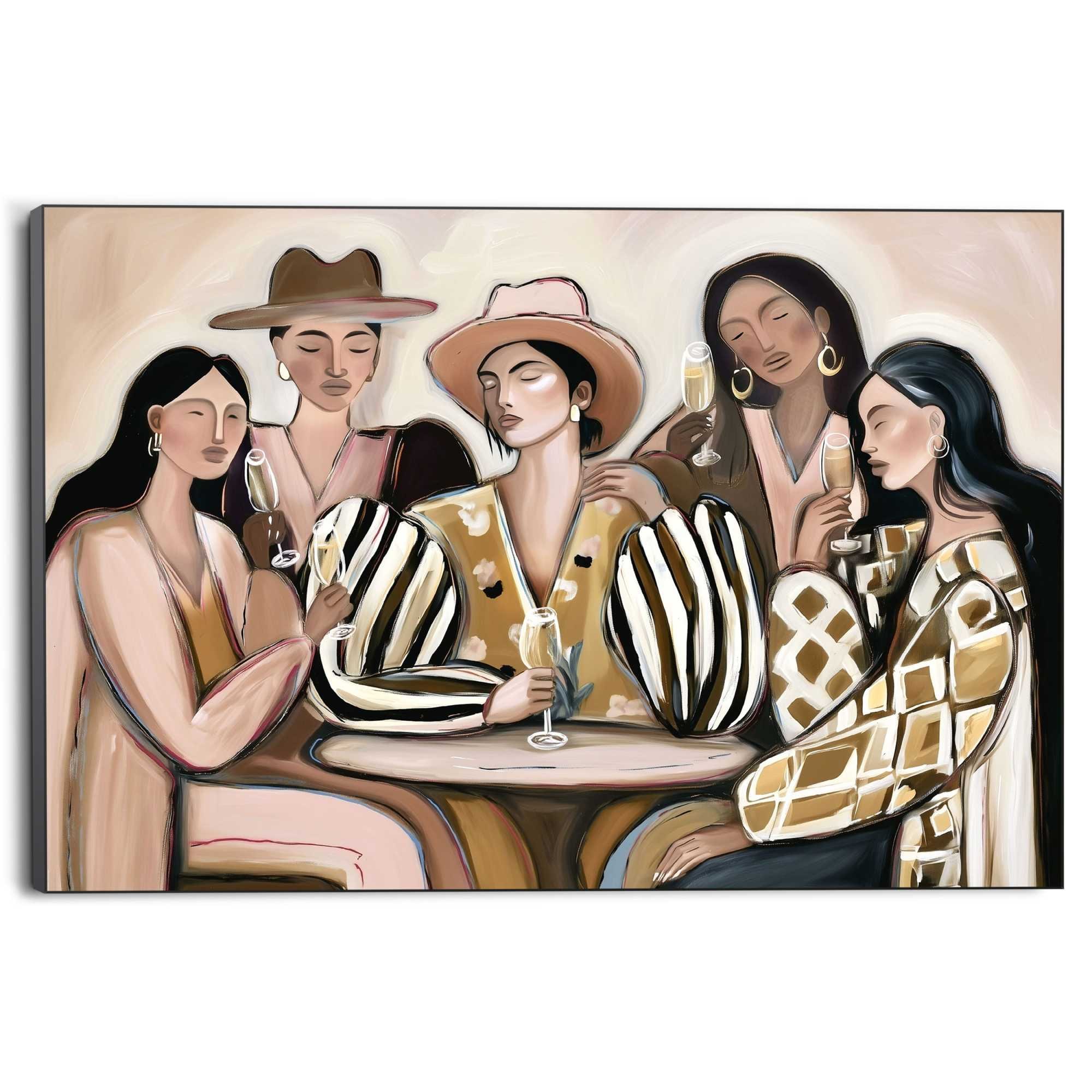 Reinders! XXL-Wandbild »Gute Gesellschaft« Menschen 1 Stk. tlg. Küche - Beige - MDF - Frauen - 140x100 cm