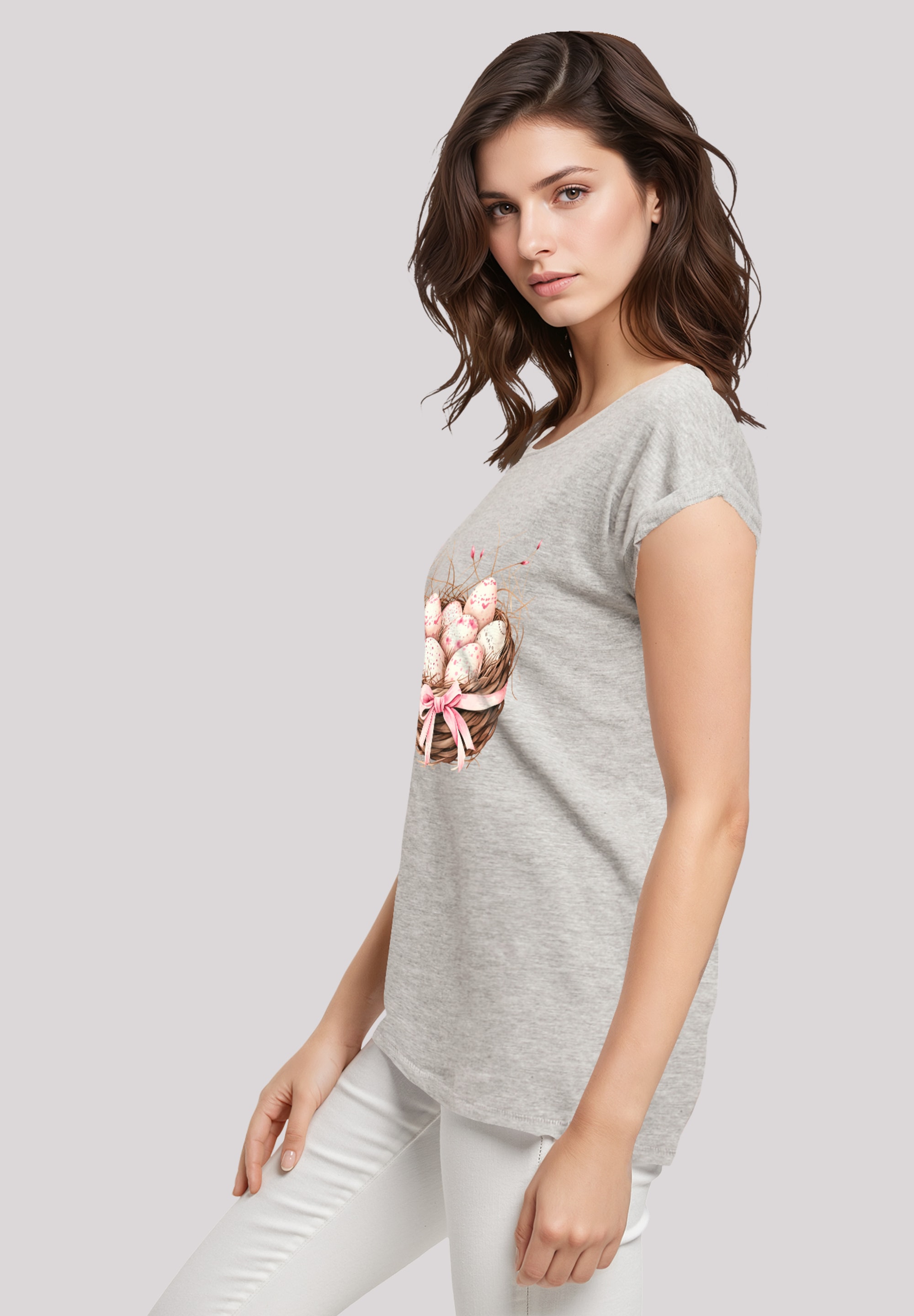 F4NT4STIC T-Shirt »Osterei Nest Korb Dekor«, Premium Qualität