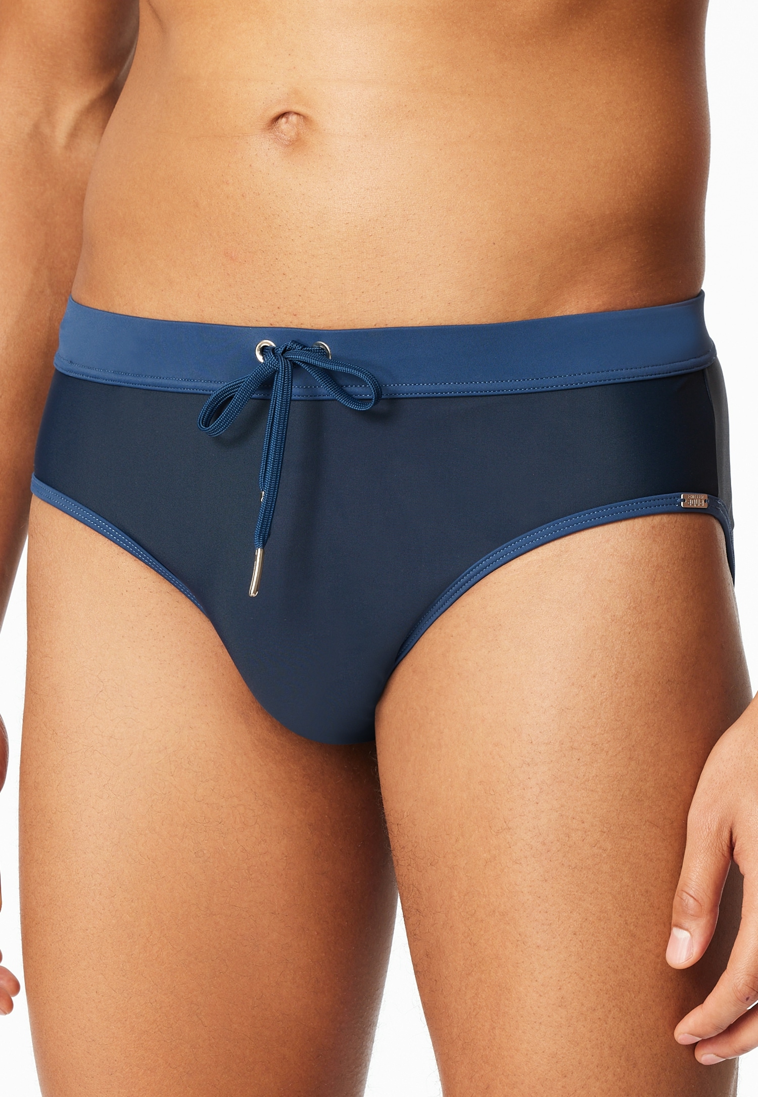 Schiesser Badeslip "Aqua" kontrastfarbener Bund mit Kordel günstig online kaufen