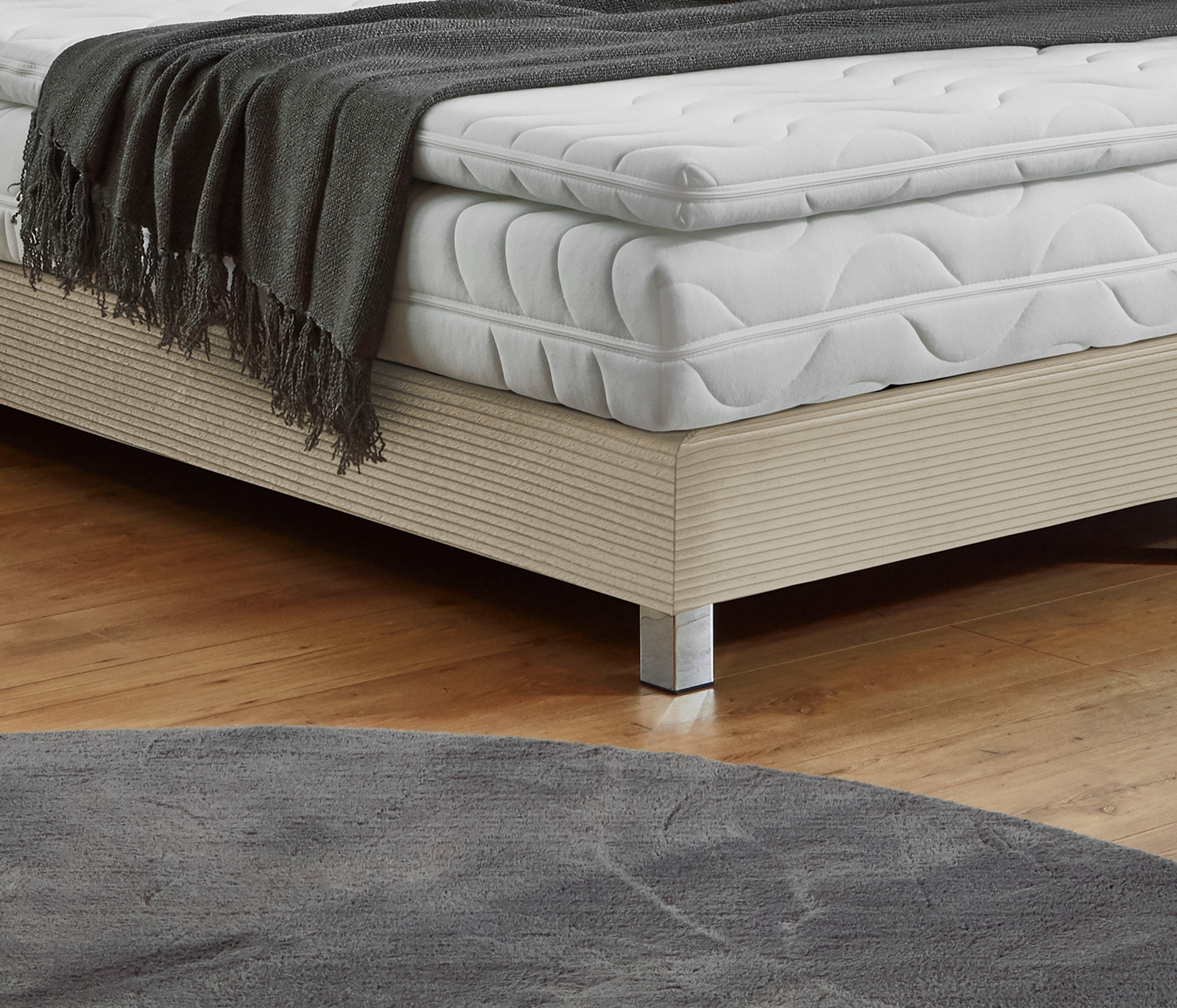 Boxbett "Kiss, wahlweise mit Topper in verschiedenen Härtegraden erhältlich", beige, B:155cm L:210cm, WESTFALIA SCHLAFKOMFORT, Komplettbetten 6