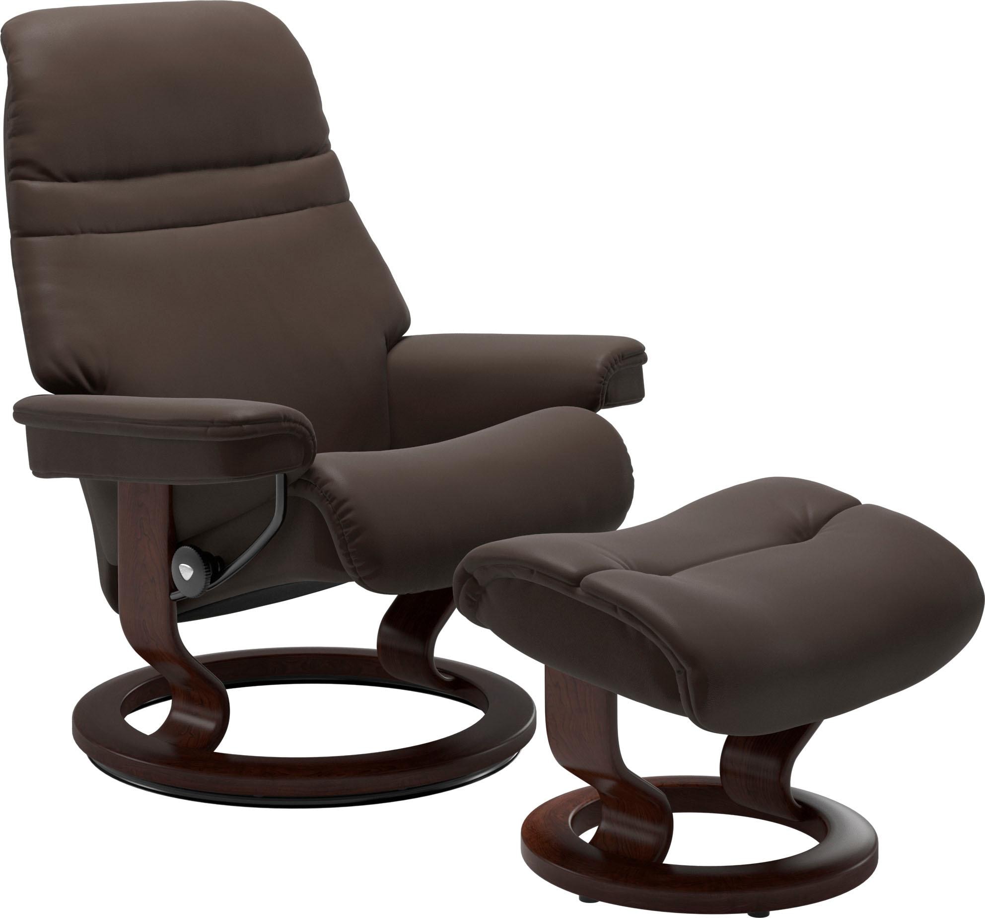 Stressless Relaxsessel "Sunrise" mit Classic Base, Größe L, Gestell Braun, in 2 Lederqualitäten lieferbar