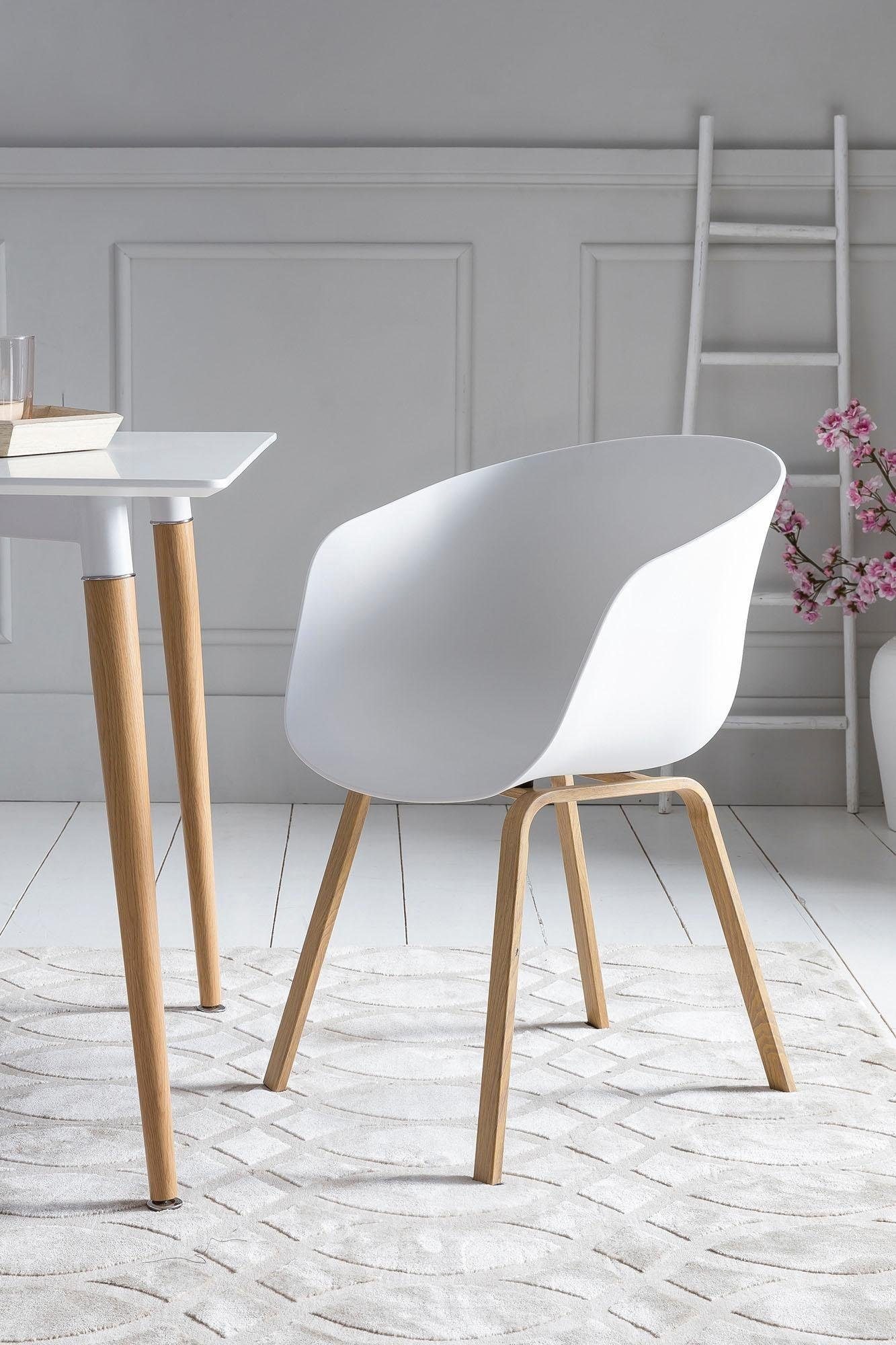 SalesFever Schalenstuhl, (Set), 2 St., Zweier-Set: Metallbeine mit edler Ho günstig online kaufen