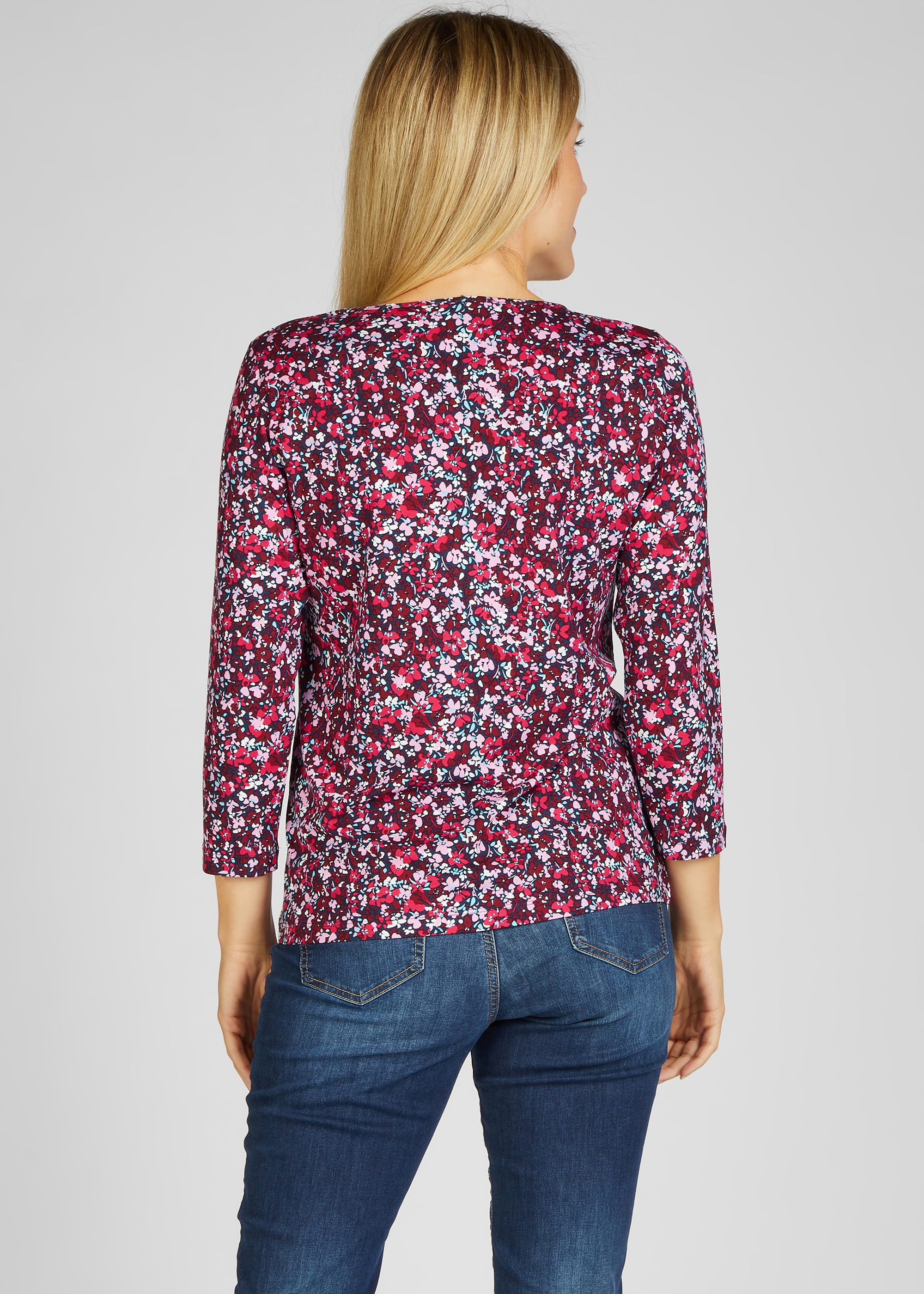 Allover-Muster für Shirtbluse, BAUR | floralem kaufen mit Rabe