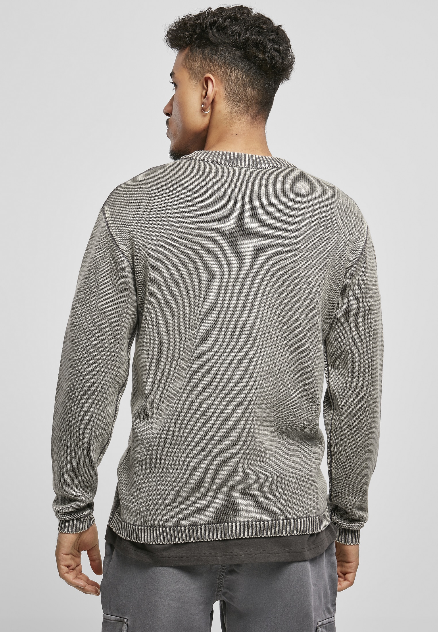 URBAN CLASSICS Rundhalspullover »Urban Classics Herren Washed Sweater«, (1 tlg.)