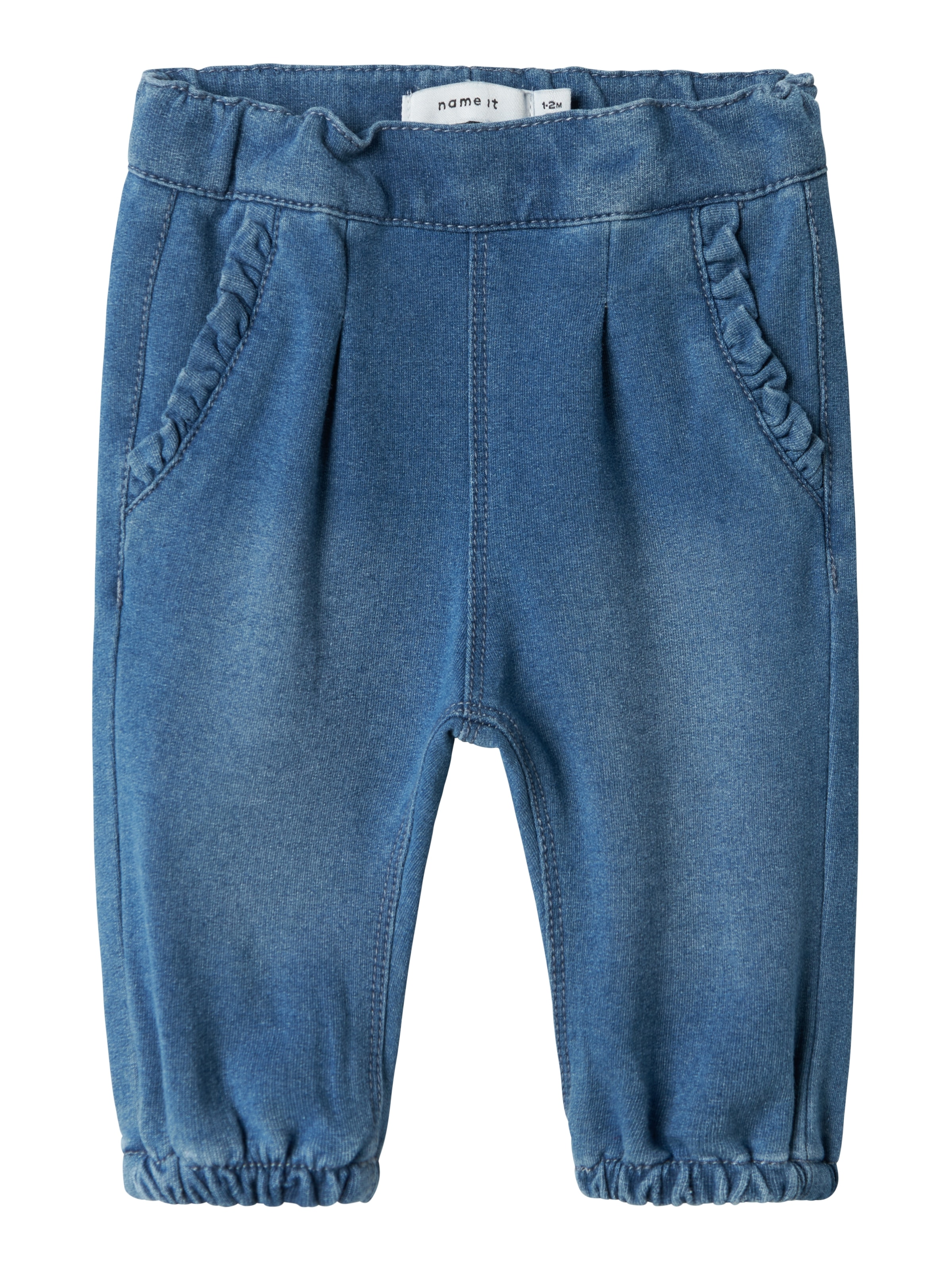 Name It Sweatjeans »NBFBELLA ROUND JEANS 6101-TR NOOS«, mit coolen Abriebeffekten