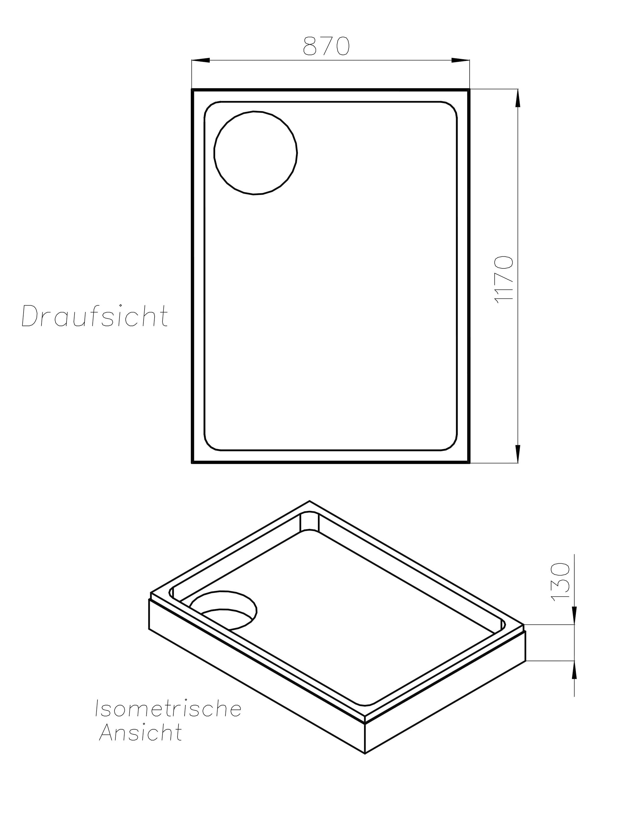 OTTOFOND Duschwanne, (Set), 120x90x3 cm, mit Wannenträger, Ablaufgarnitur und Fugendichtband