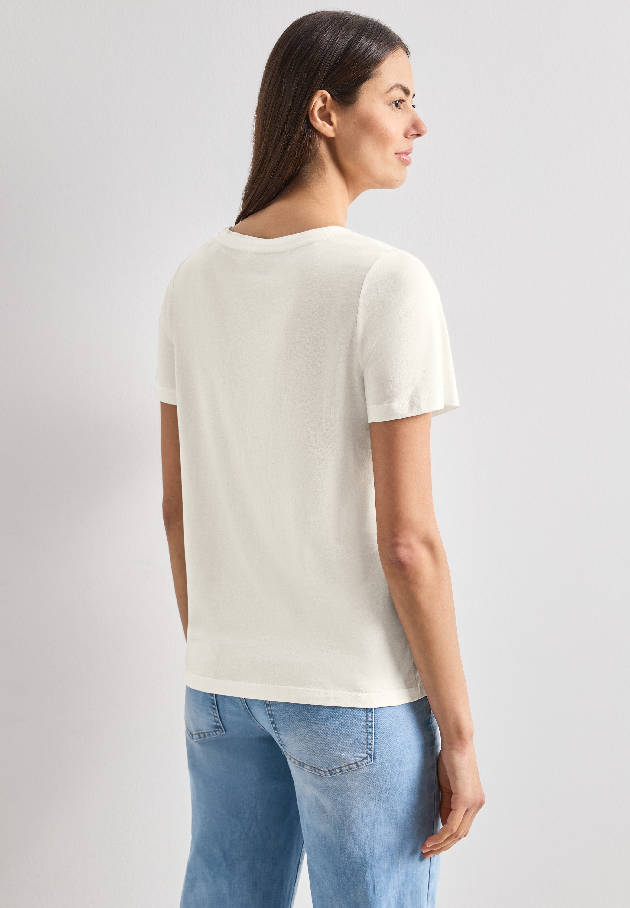 STREET ONE Print-Shirt aus softem Materialmix