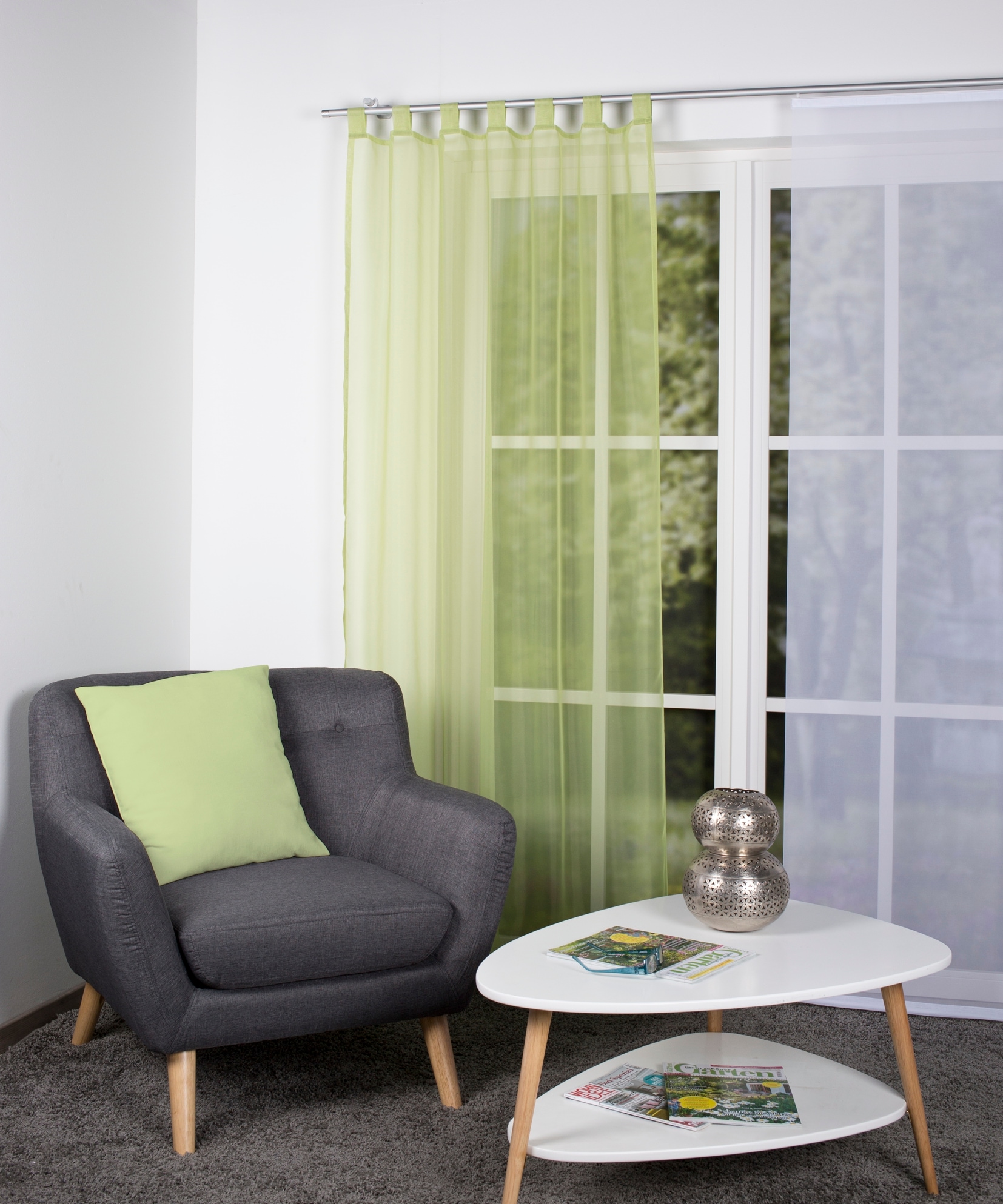 HOME WOHNIDEEN Gardine "SCHLAUFENSCHAL" Schlaufen 1 Stk. tlg. Schlaufenscha günstig online kaufen