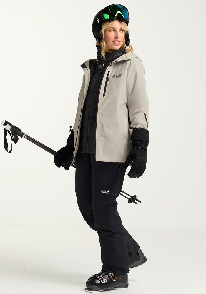 Jack Wolfskin Skijacke »FLOWLINE 3IN1 JKT W«, mit Kapuze